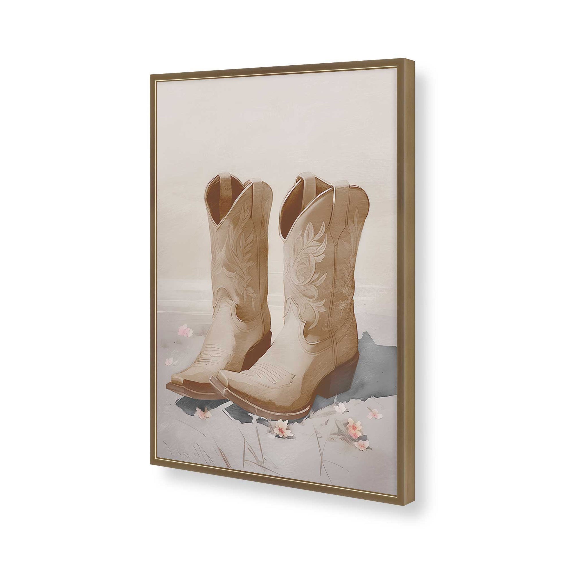 [Color:Brushed Gold], Picture of art in a Brushed Gold frame of the corner