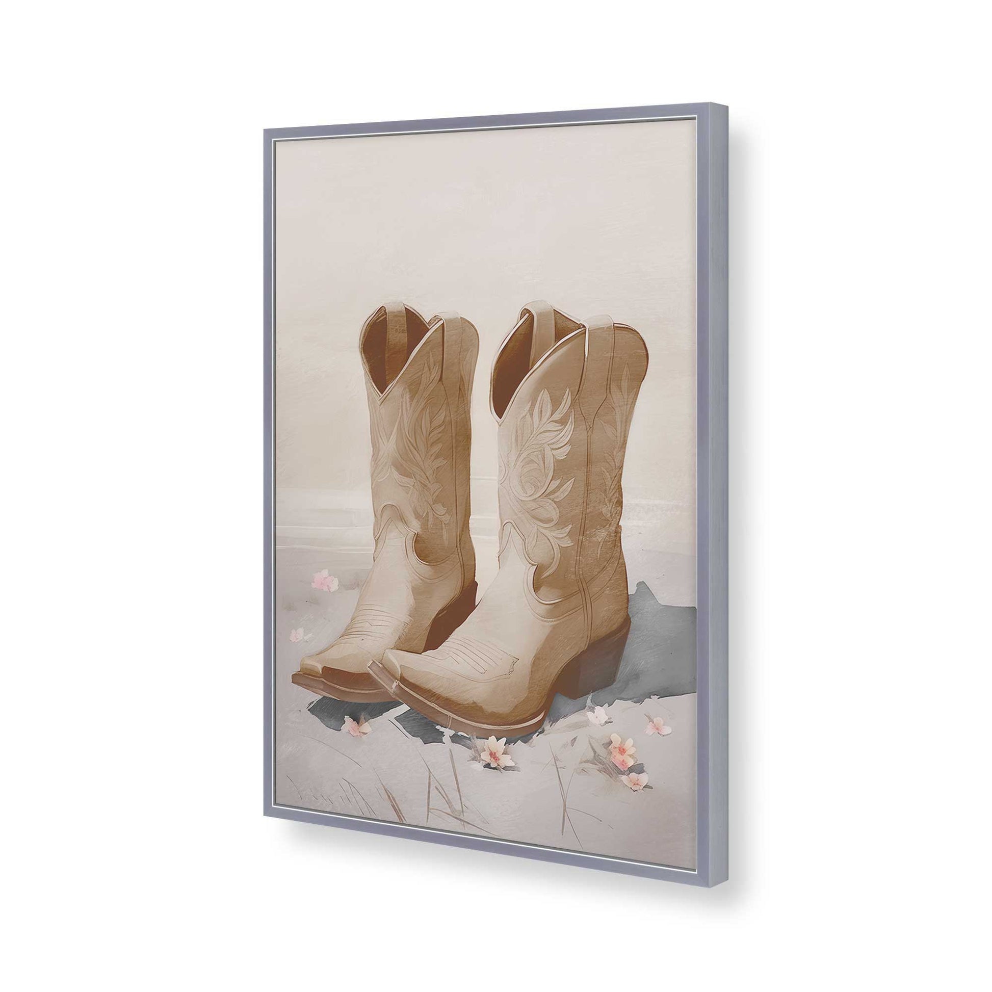 [Color:Polished Chrome], Picture of art in a Polished Chrome frame of the corner