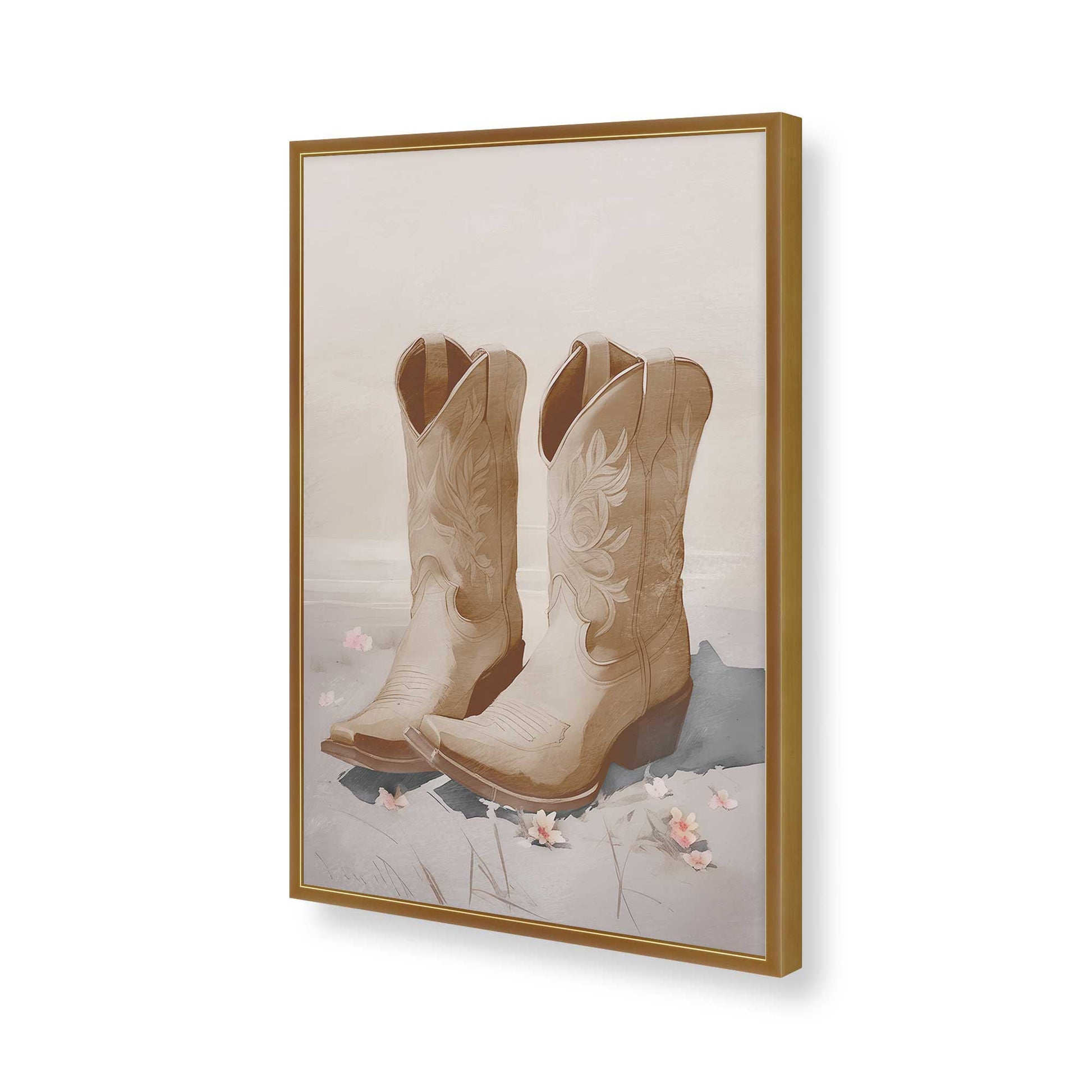 [Color:Polished Gold], Picture of art in a Polished Gold frame of the corner