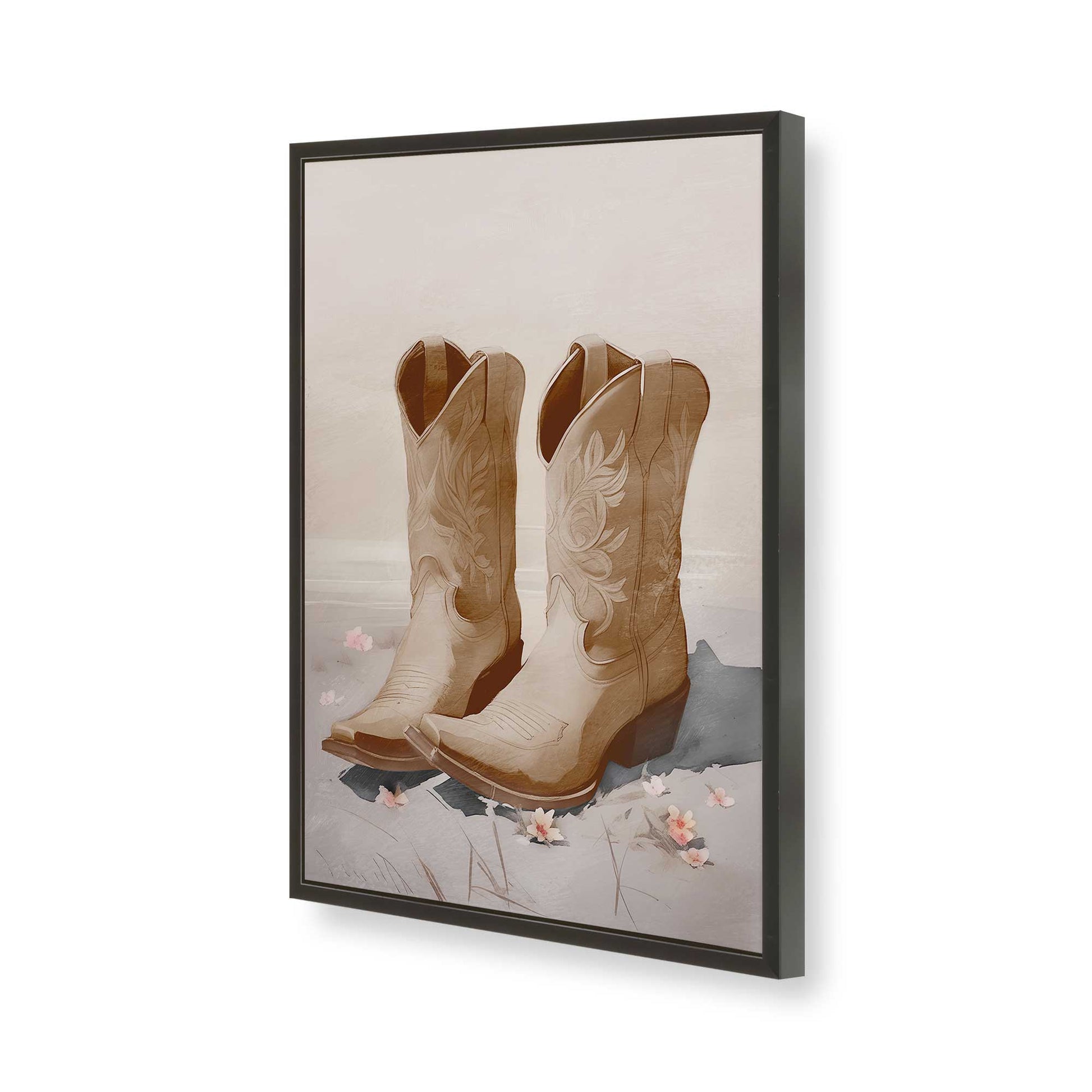 [Color:Satin Black], Picture of art in a Satin Black frame of the corner