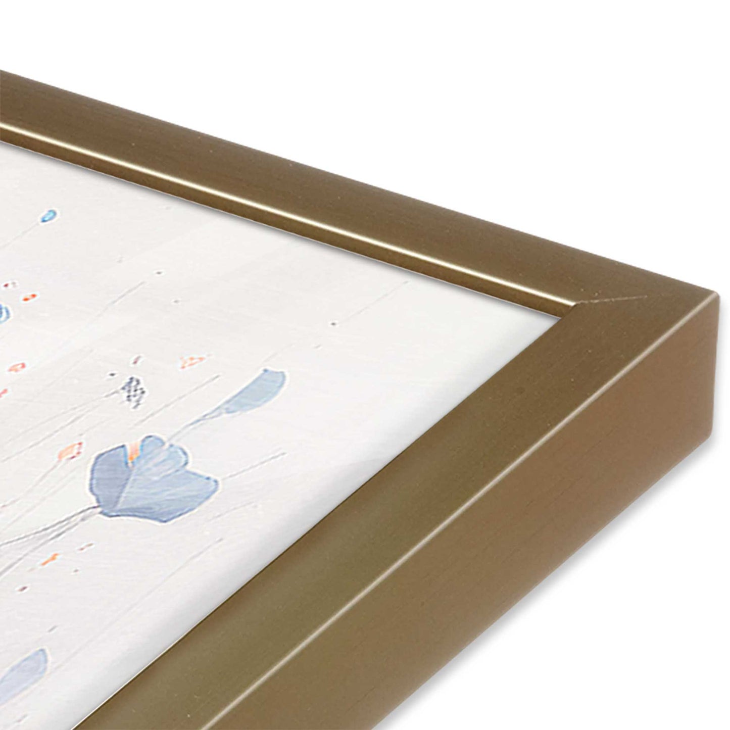 [Color:Brushed Gold], Picture of art in a Brushed Gold frame at an angle