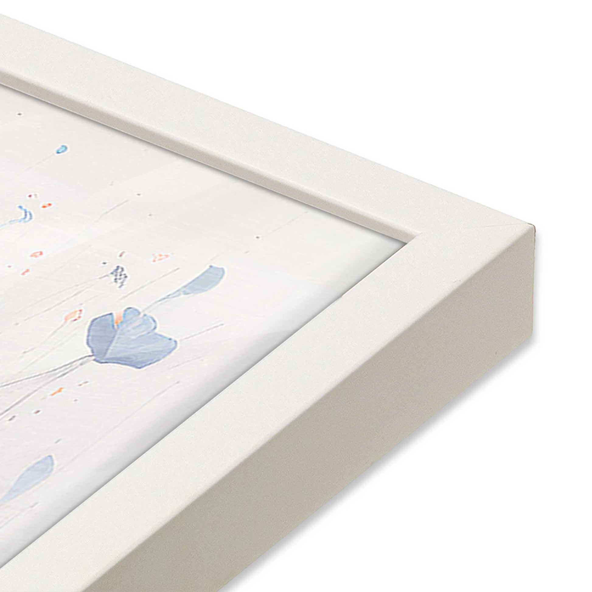[Color:Opaque White], Picture of art in a Opaque White frame at an angle