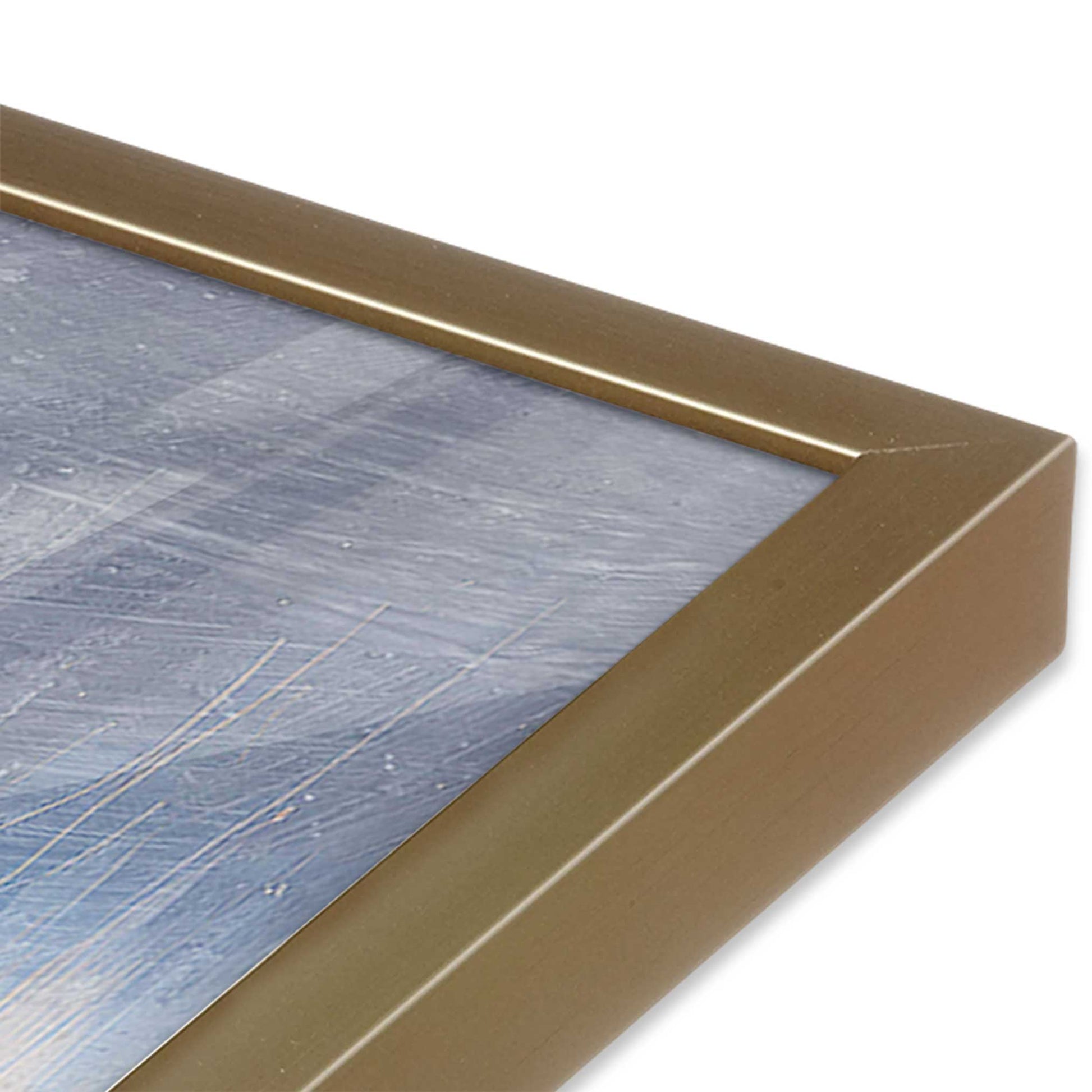 [Color:Brushed Gold], Picture of art in a Brushed Gold frame at an angle