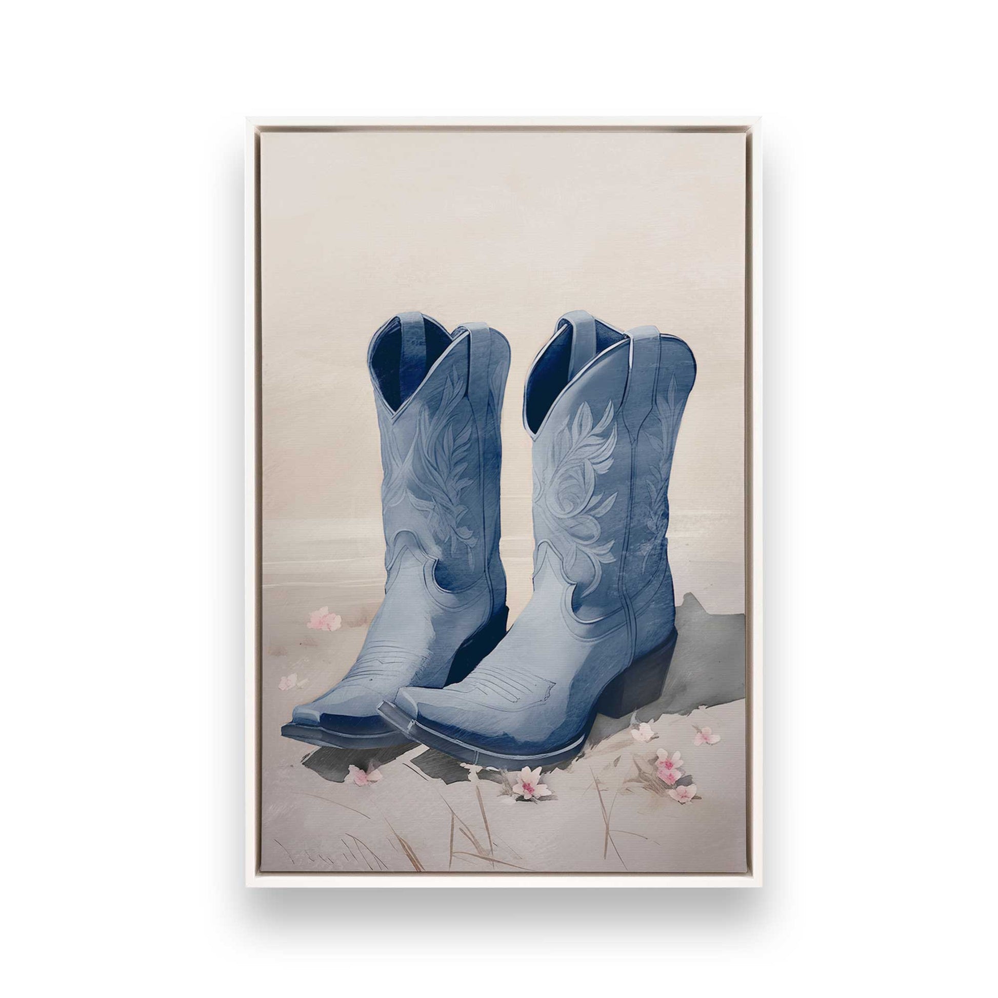 [Color:Opaque White], Picture of art in a White frame