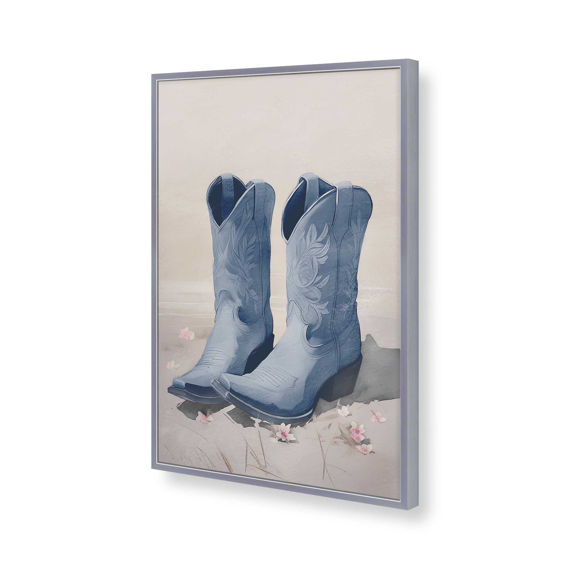[Color:Polished Chrome], Picture of art in a Polished Chrome frame of the corner