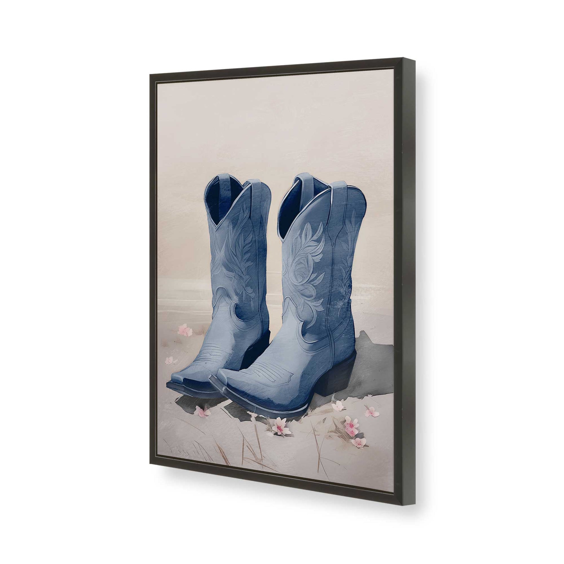 [Color:Satin Black], Picture of art in a Satin Black frame of the corner