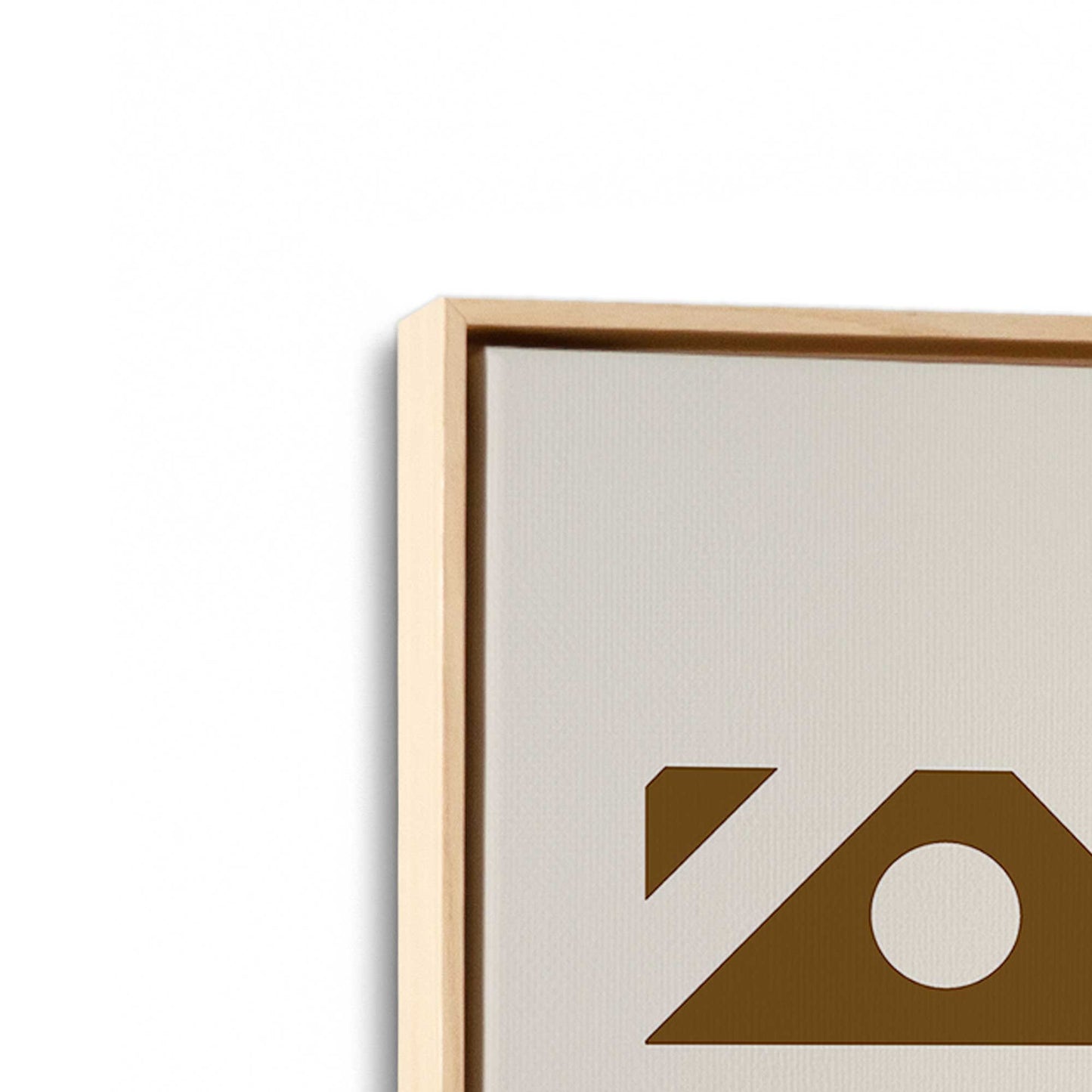 [Color:American Maple], Picture of art in a American Maple frame at an angle
