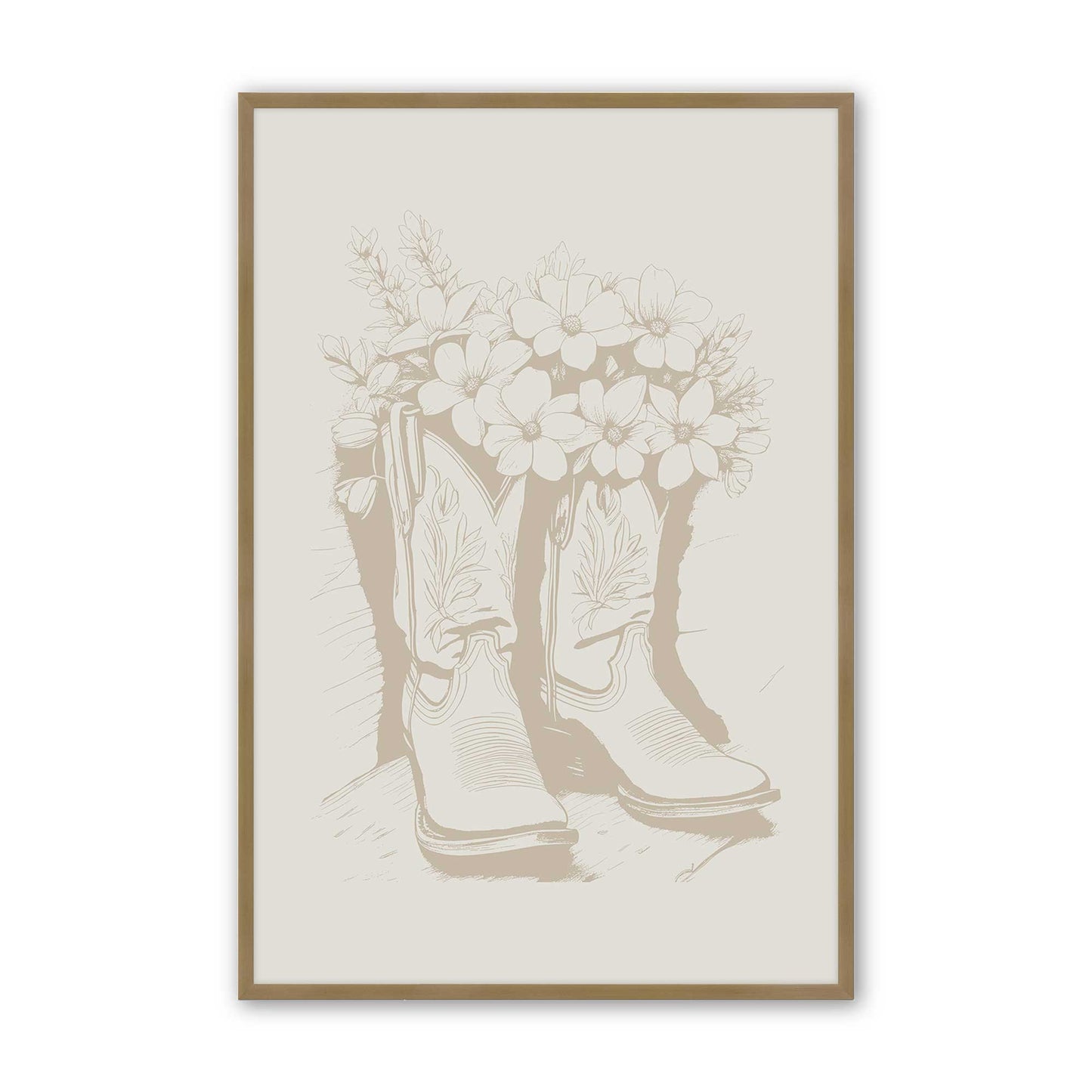 [Color:Brushed Gold], Picture of art in a Brushed Gold frame