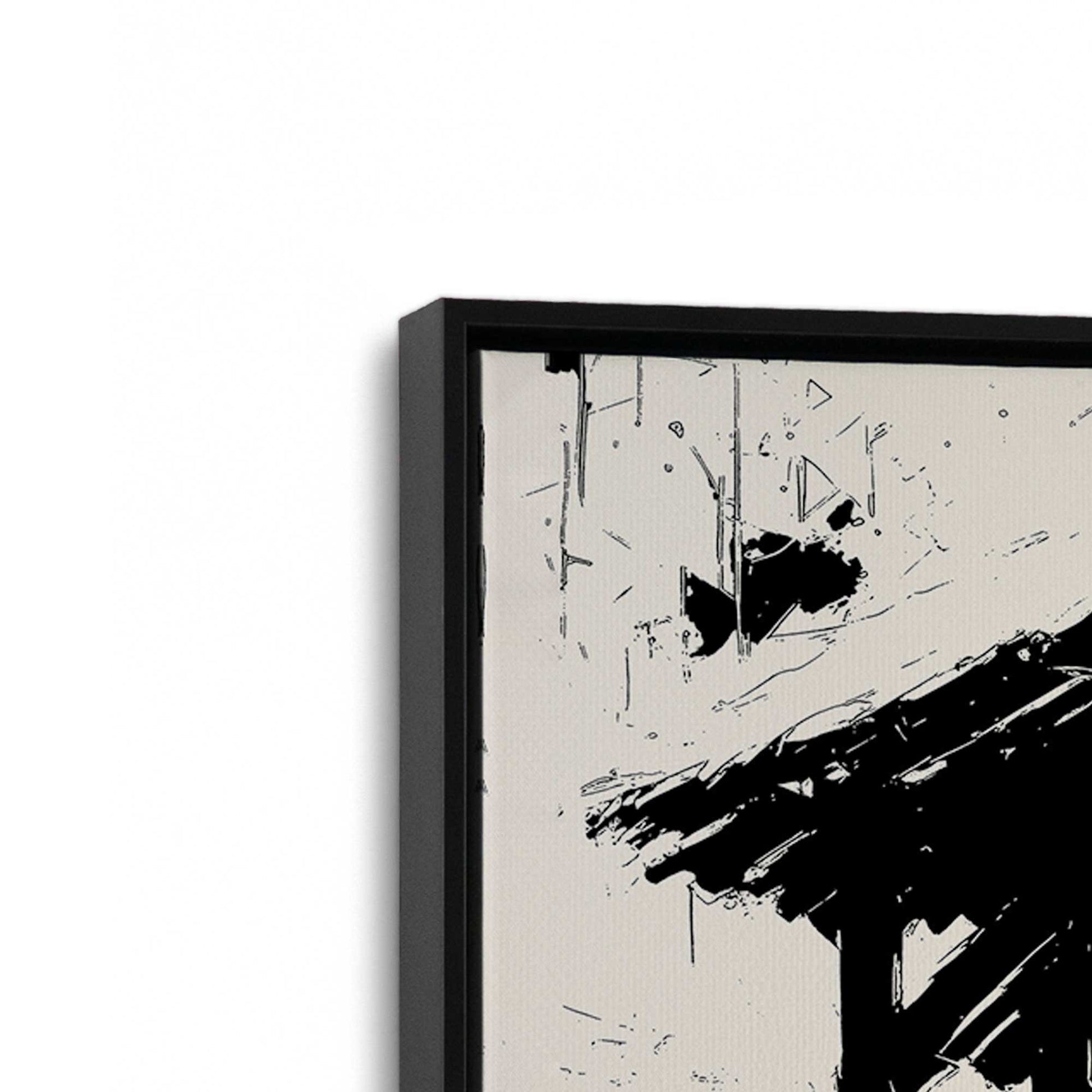 [Color:Satin Black], Picture of art in a Satin Black frame at an angle