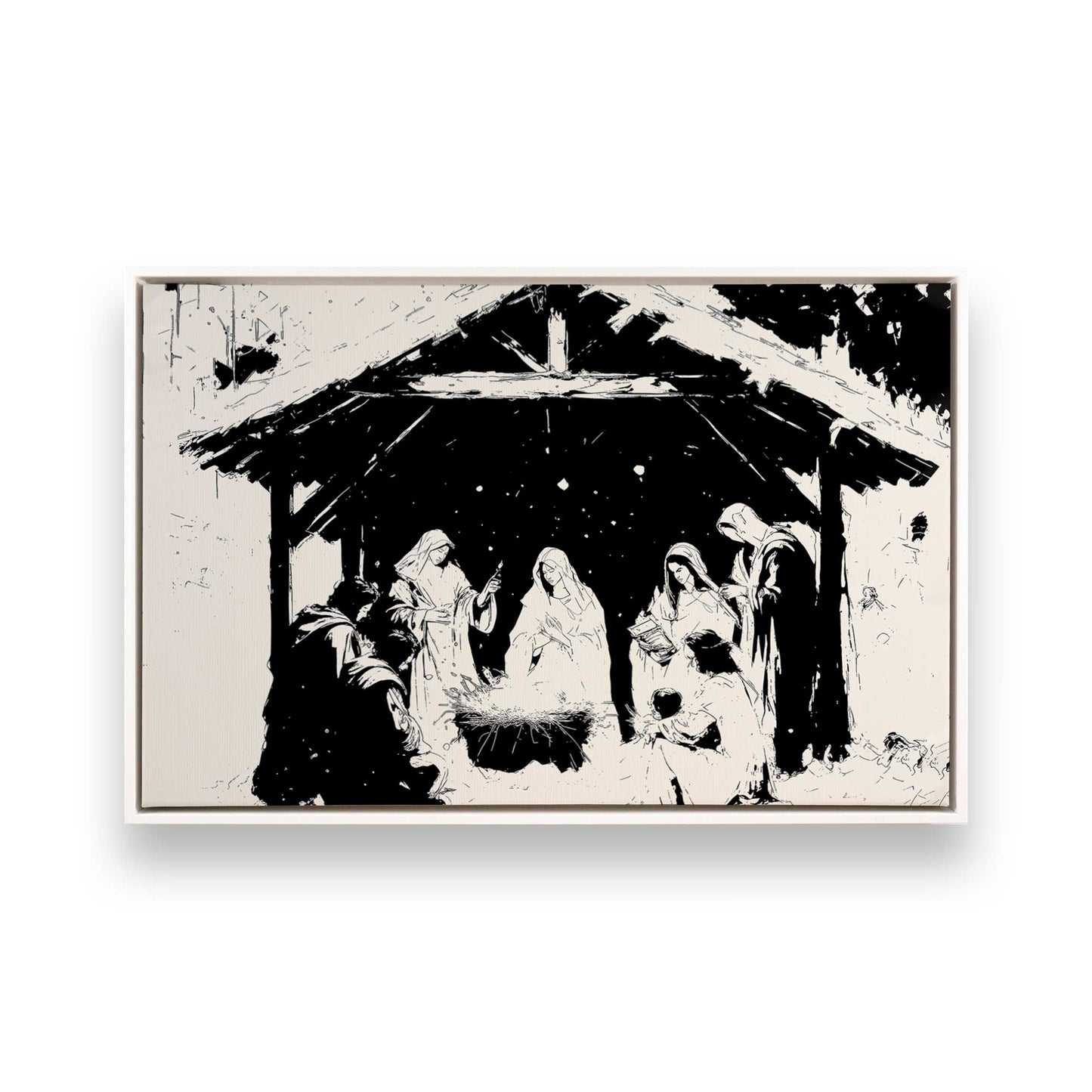 [Color:Opaque White], Picture of art in a White frame