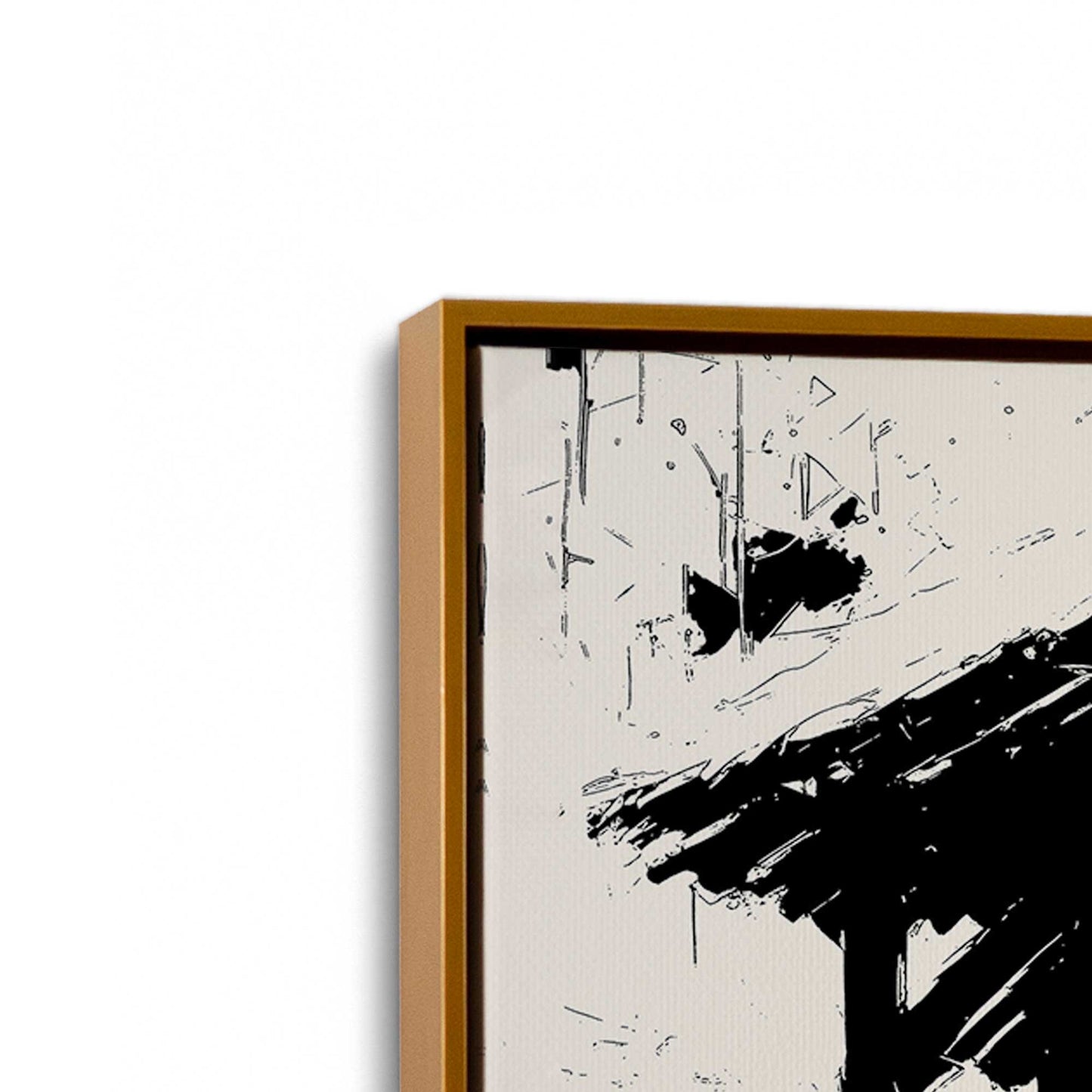 [Color:Polished Gold], Picture of art in a Polished Gold frame at an angle