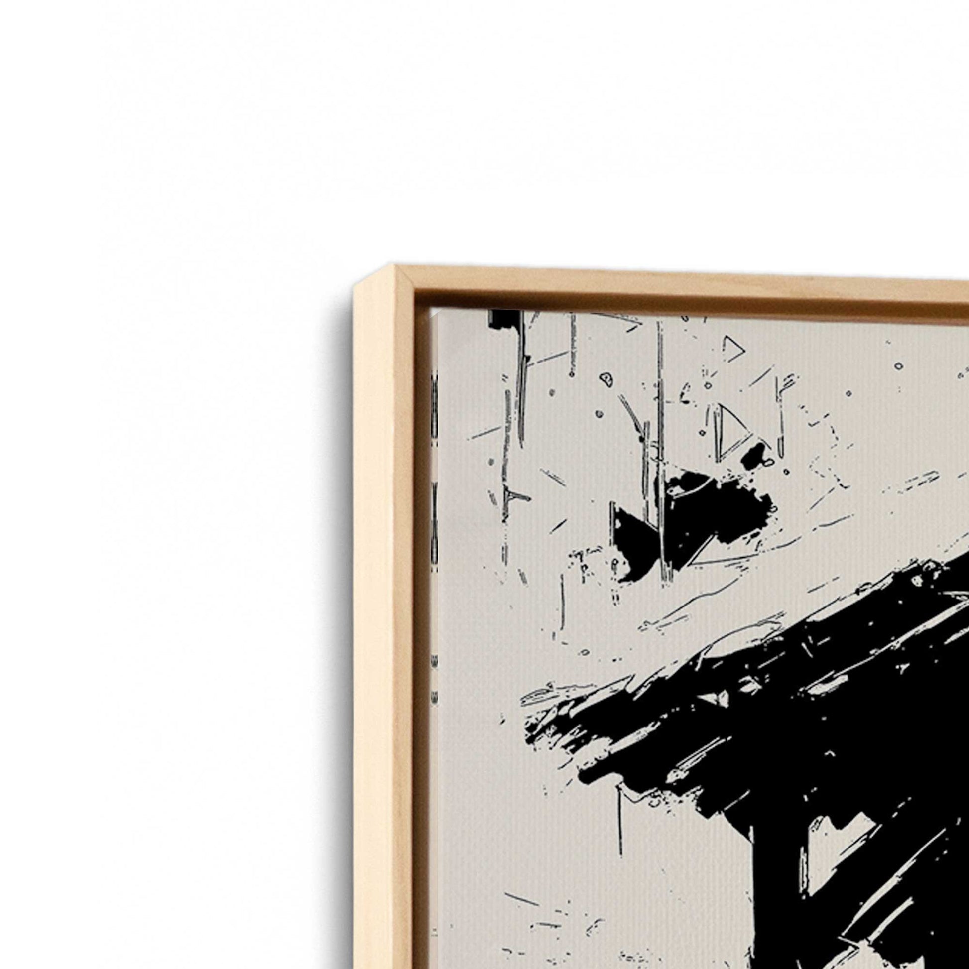 [Color:American Maple], Picture of art in a American Maple frame at an angle