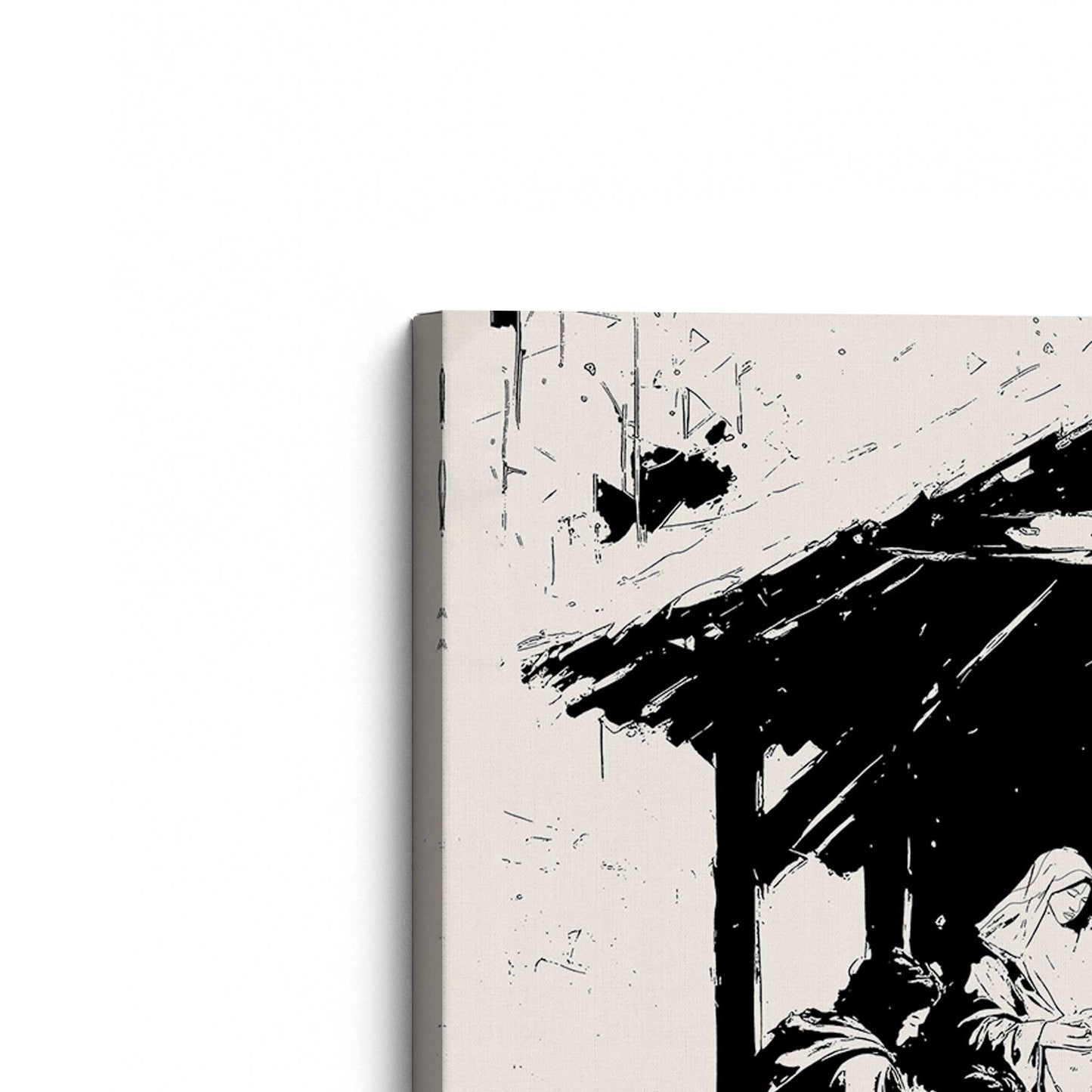 [Color:Stretched Canvas], Picture of the corner of the art