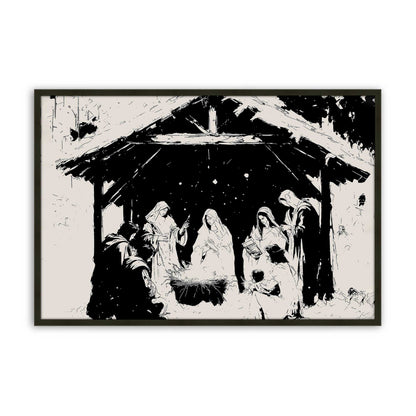 [Color:Satin Black], Picture of art in a Satin Black frame
