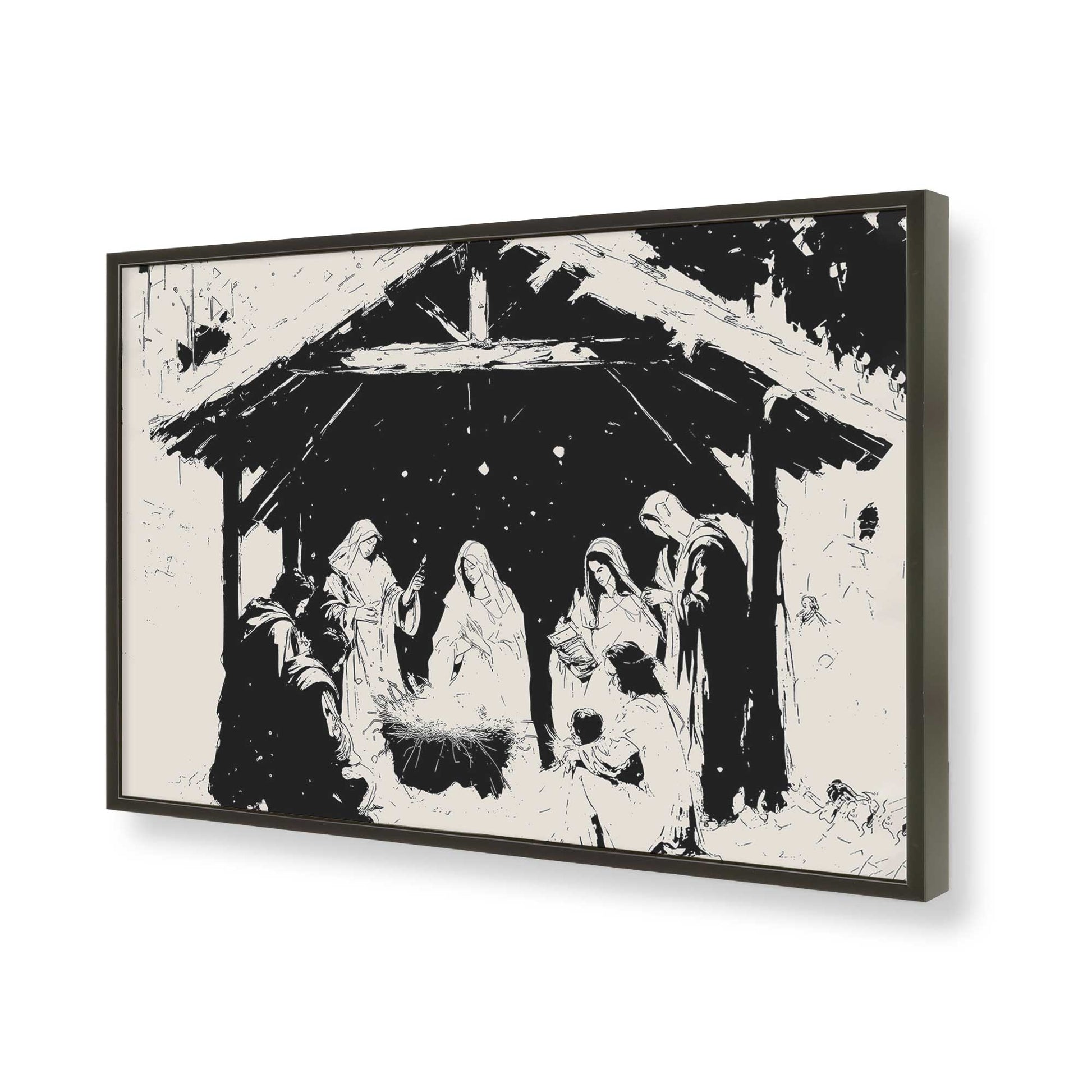 [Color:Satin Black], Picture of art in a Satin Black frame of the corner