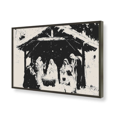 [Color:Satin Black], Picture of art in a Satin Black frame of the corner