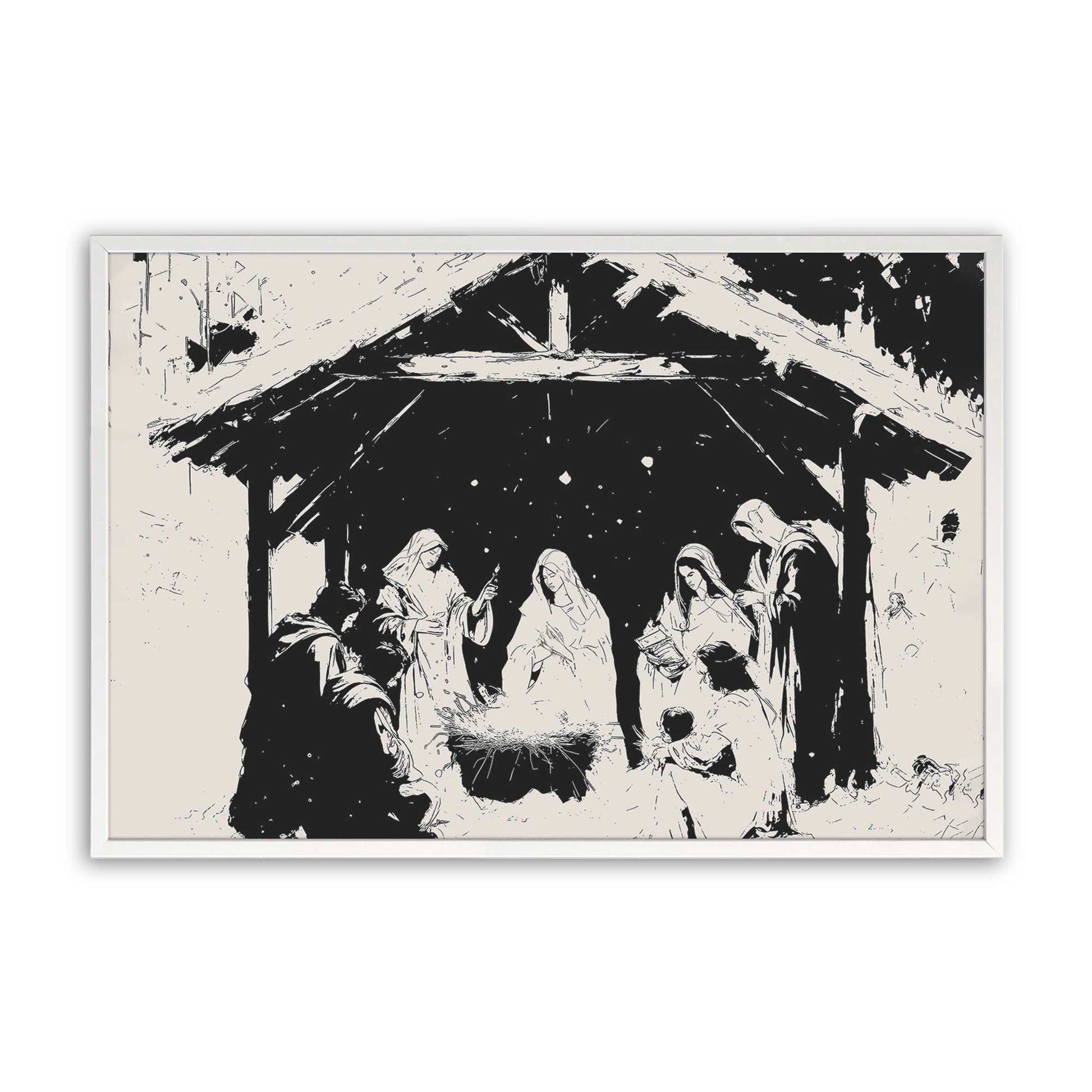[Color:Opaque White], Picture of art in a Opaque White frame