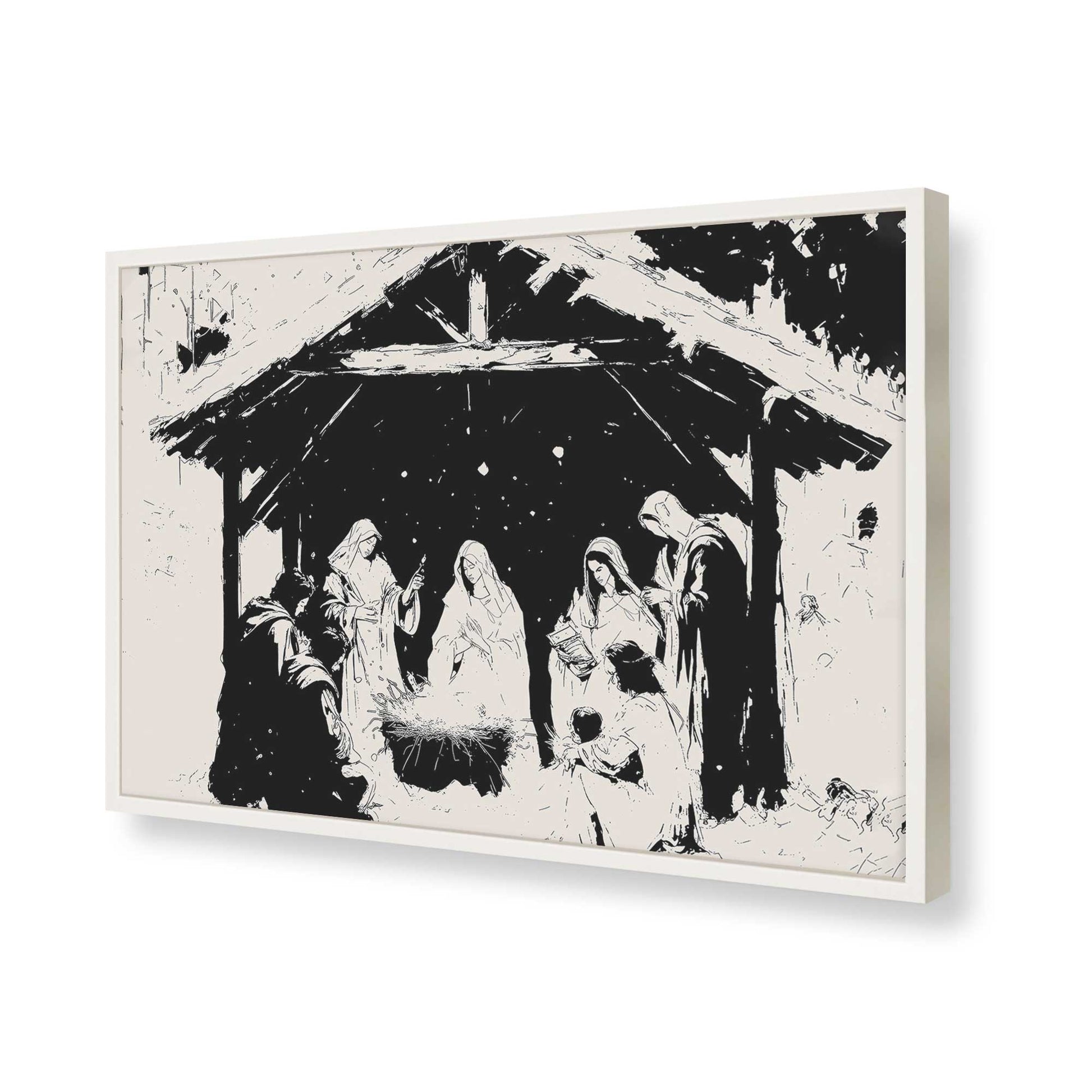 [Color:Opaque White], Picture of art in a Opaque White frame of the corner