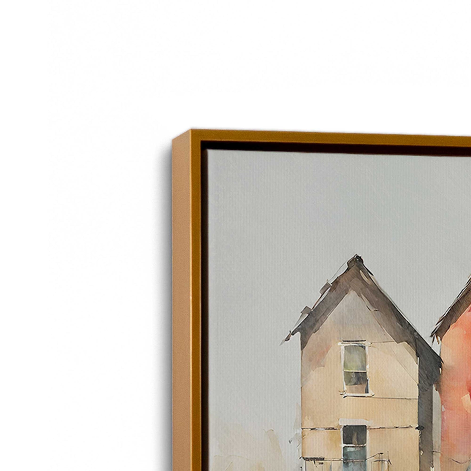 [Color:Polished Gold], Picture of art in a Polished Gold frame at an angle