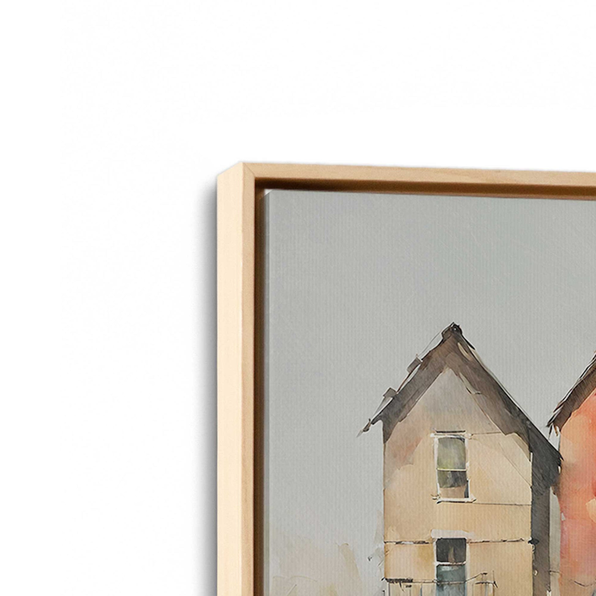 [Color:American Maple], Picture of art in a American Maple frame at an angle