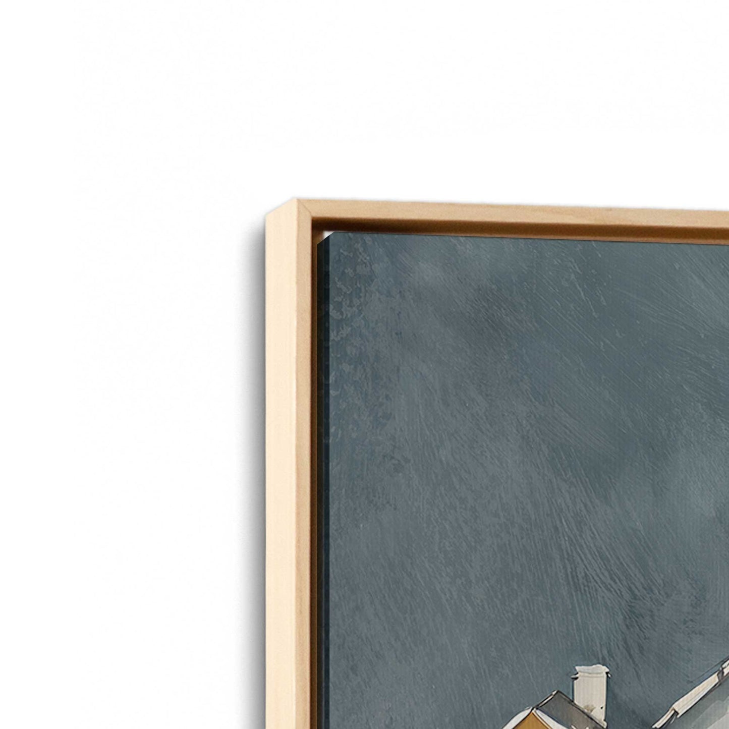 [Color:American Maple], Picture of art in a American Maple frame at an angle