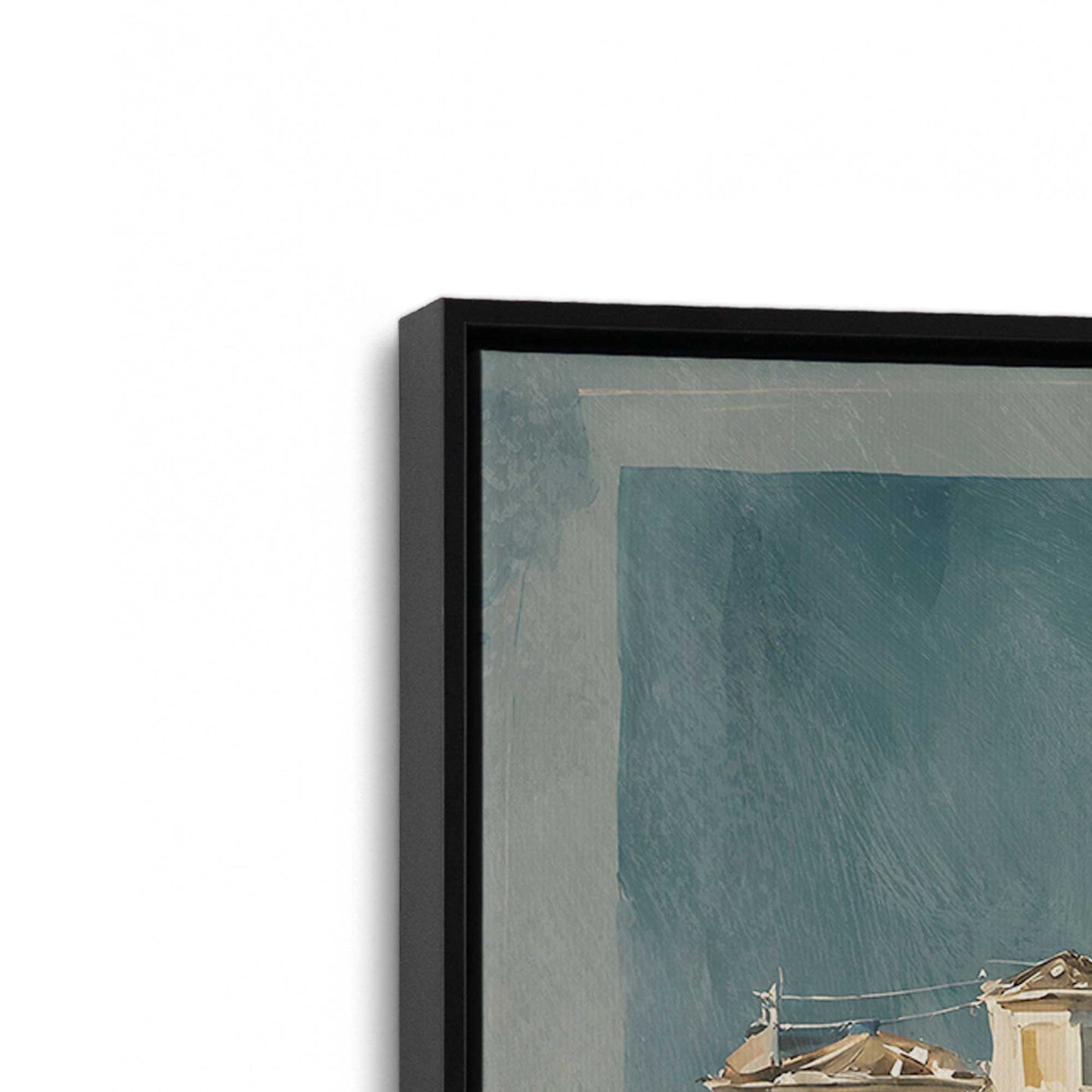 [Color:Satin Black], Picture of art in a Satin Black frame at an angle