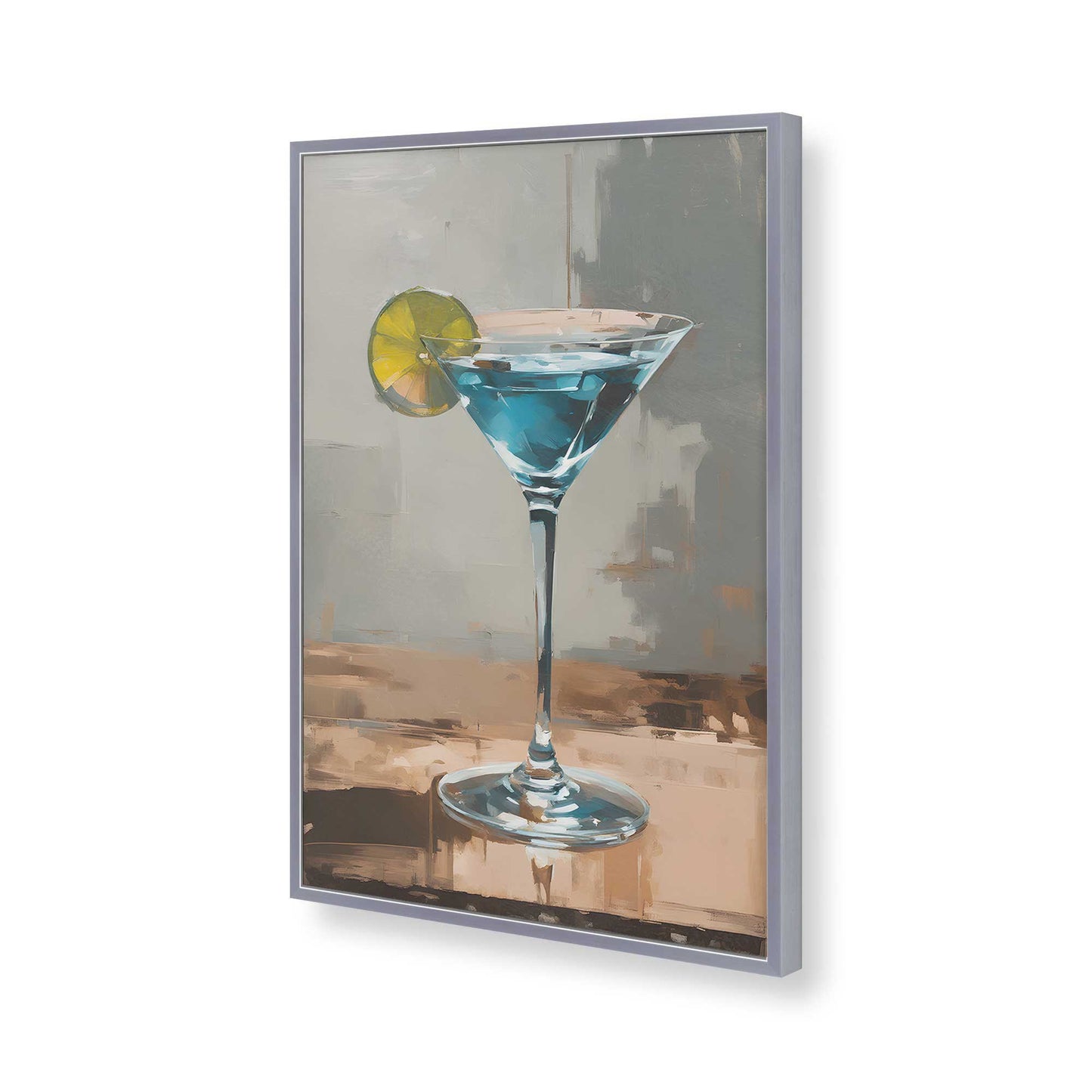 [Color:Polished Chrome], Picture of art in a Polished Chrome frame of the corner