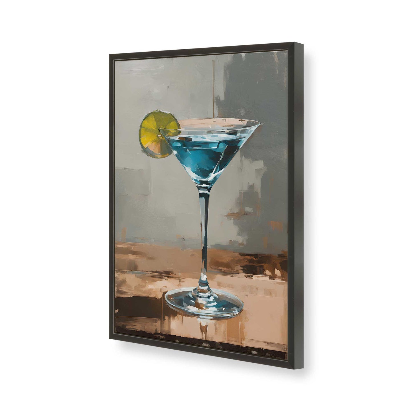 [Color:Satin Black], Picture of art in a Satin Black frame of the corner