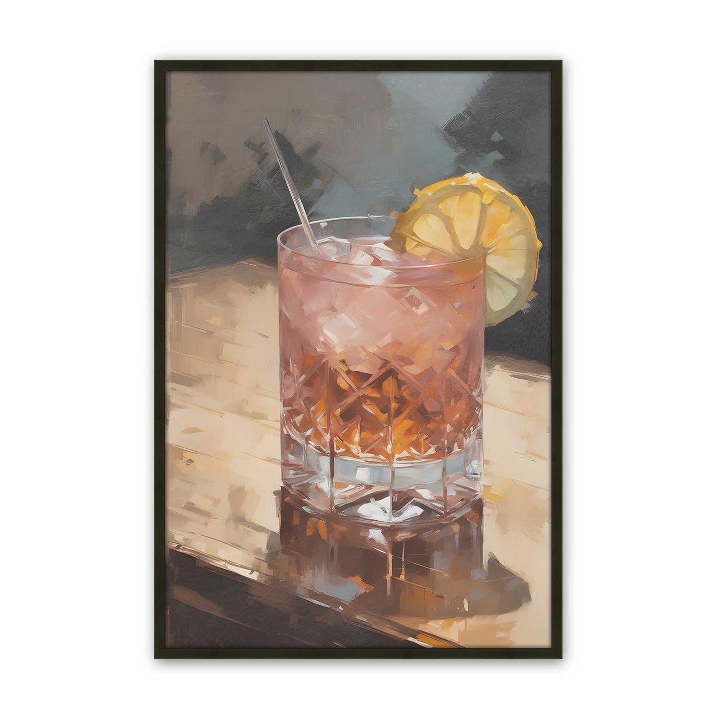 [Color:Satin Black], Picture of art in a Satin Black frame