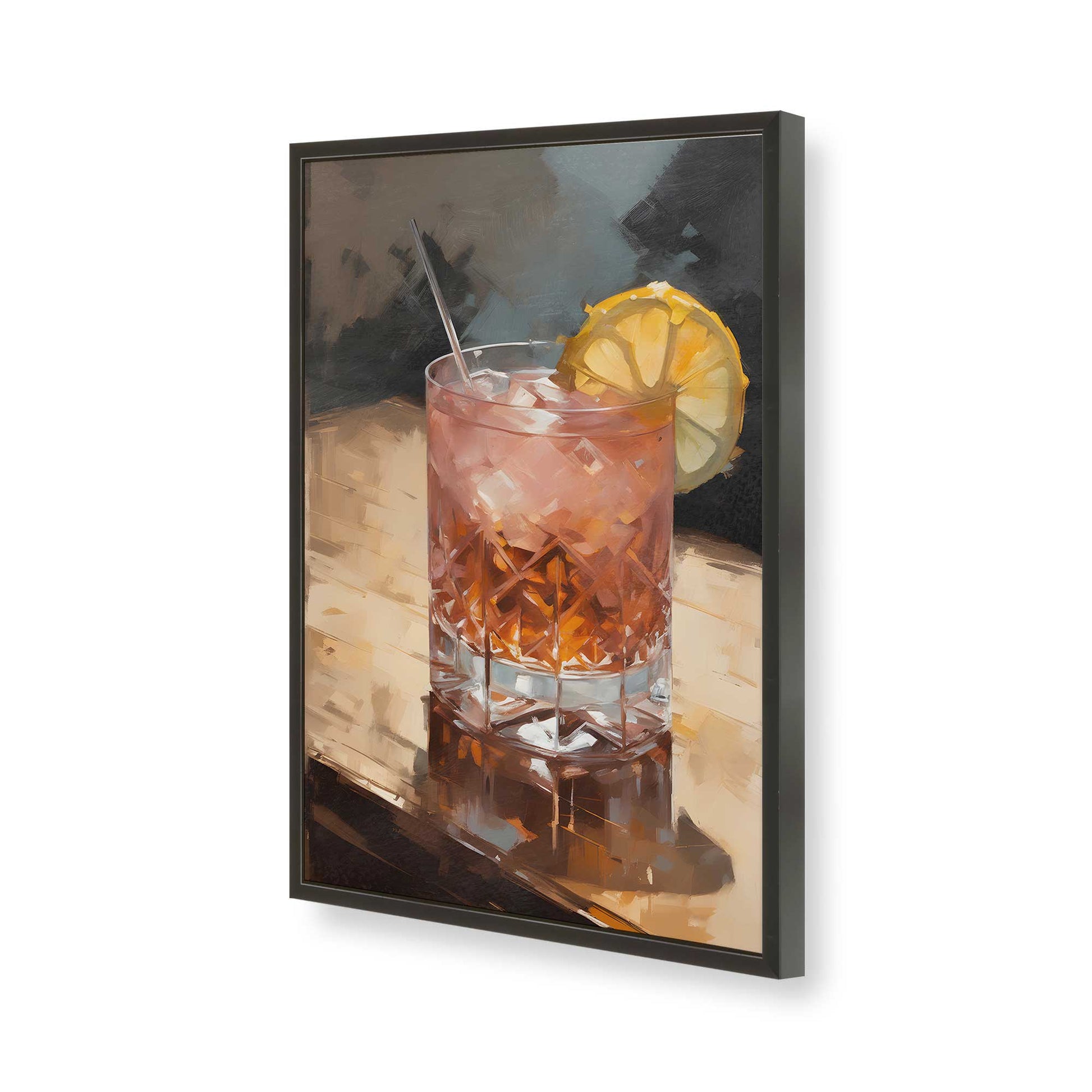 [Color:Satin Black], Picture of art in a Satin Black frame of the corner
