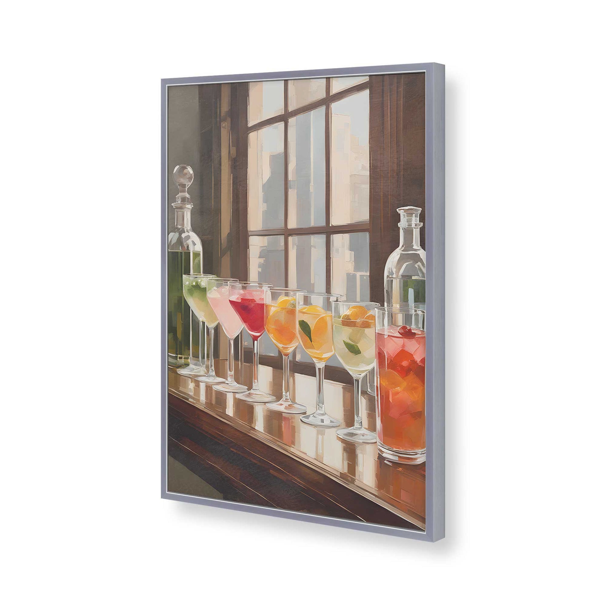 [Color:Polished Chrome], Picture of art in a Polished Chrome frame of the corner