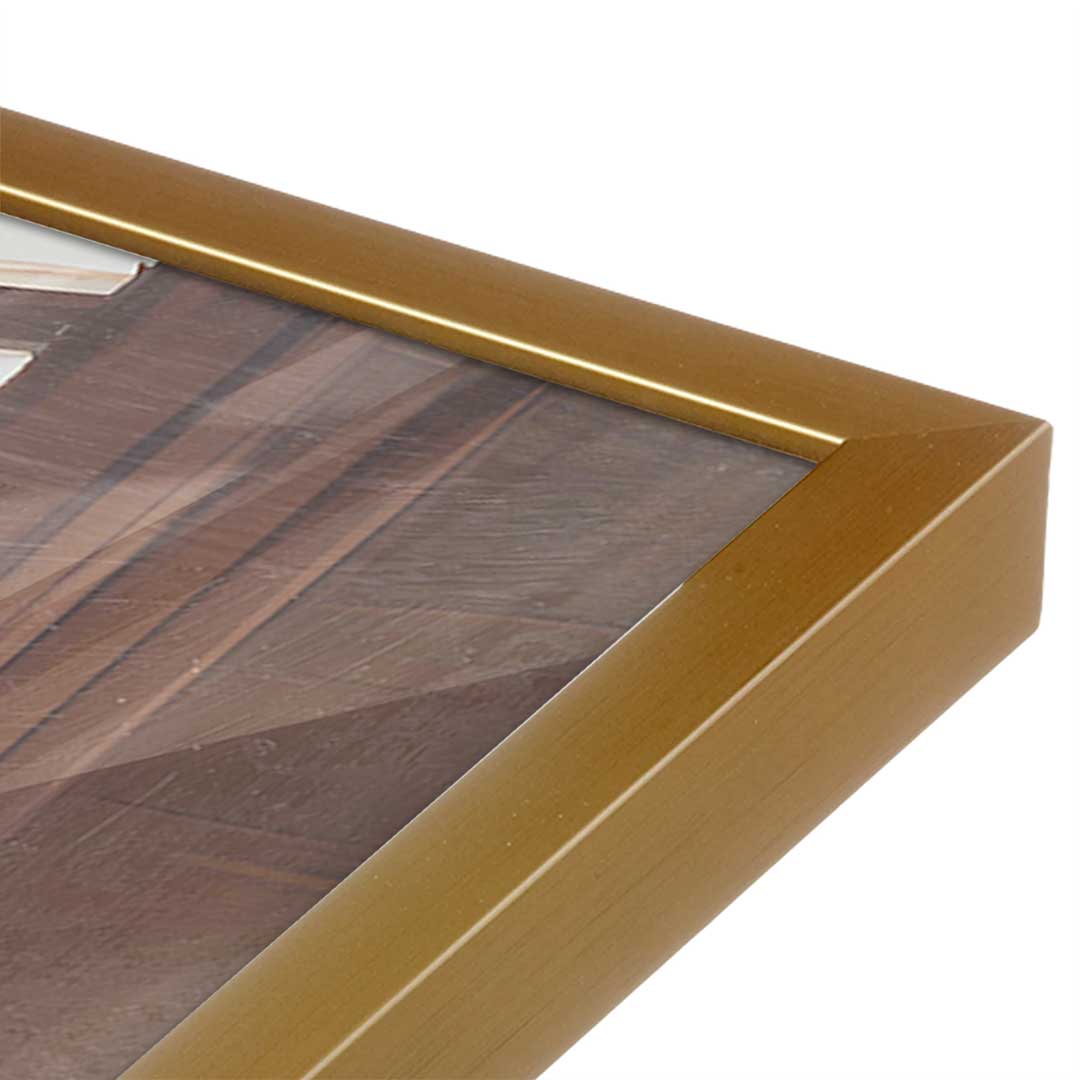 [Color:Polished Gold], Picture of art in a Polished Gold frame at an angle