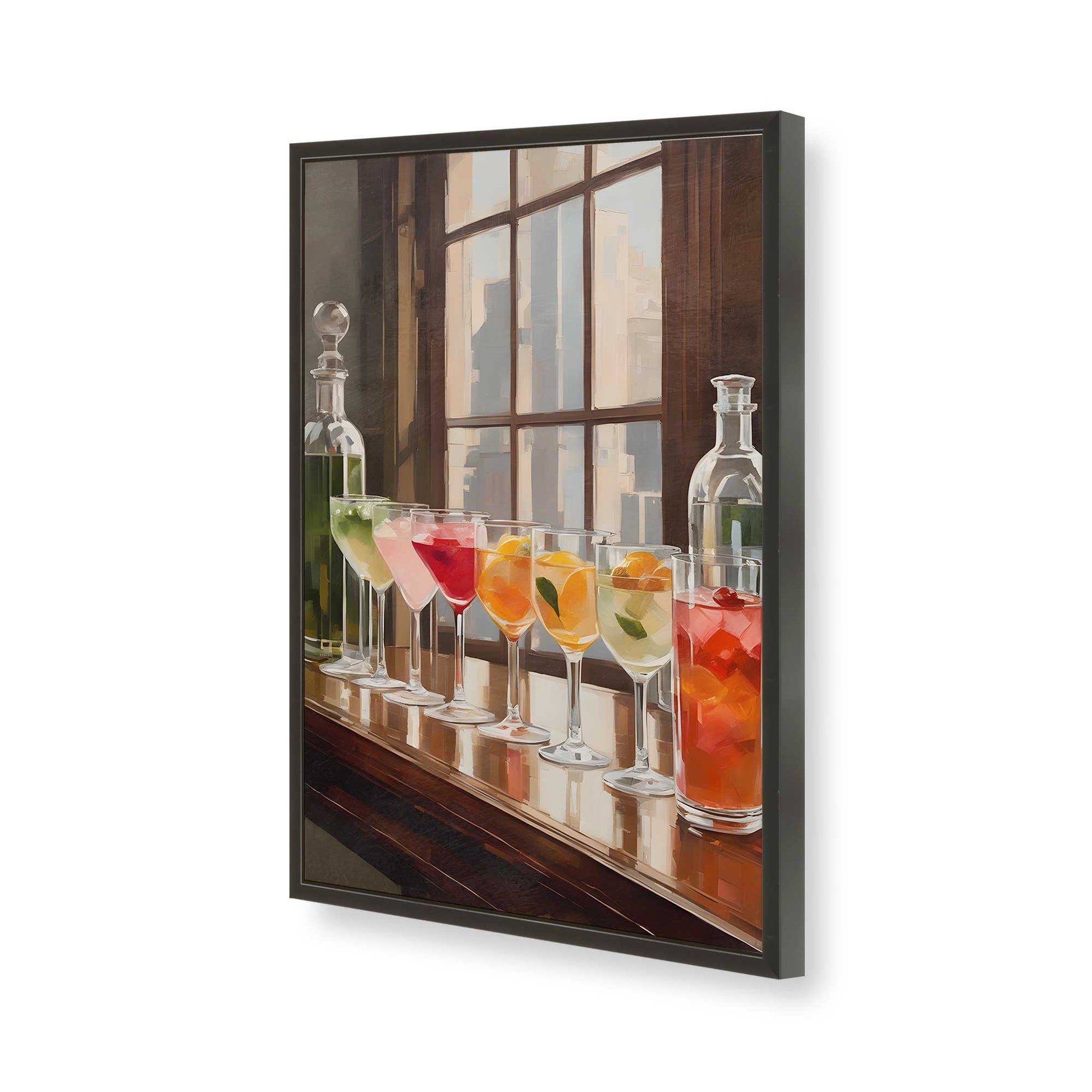 [Color:Satin Black], Picture of art in a Satin Black frame of the corner