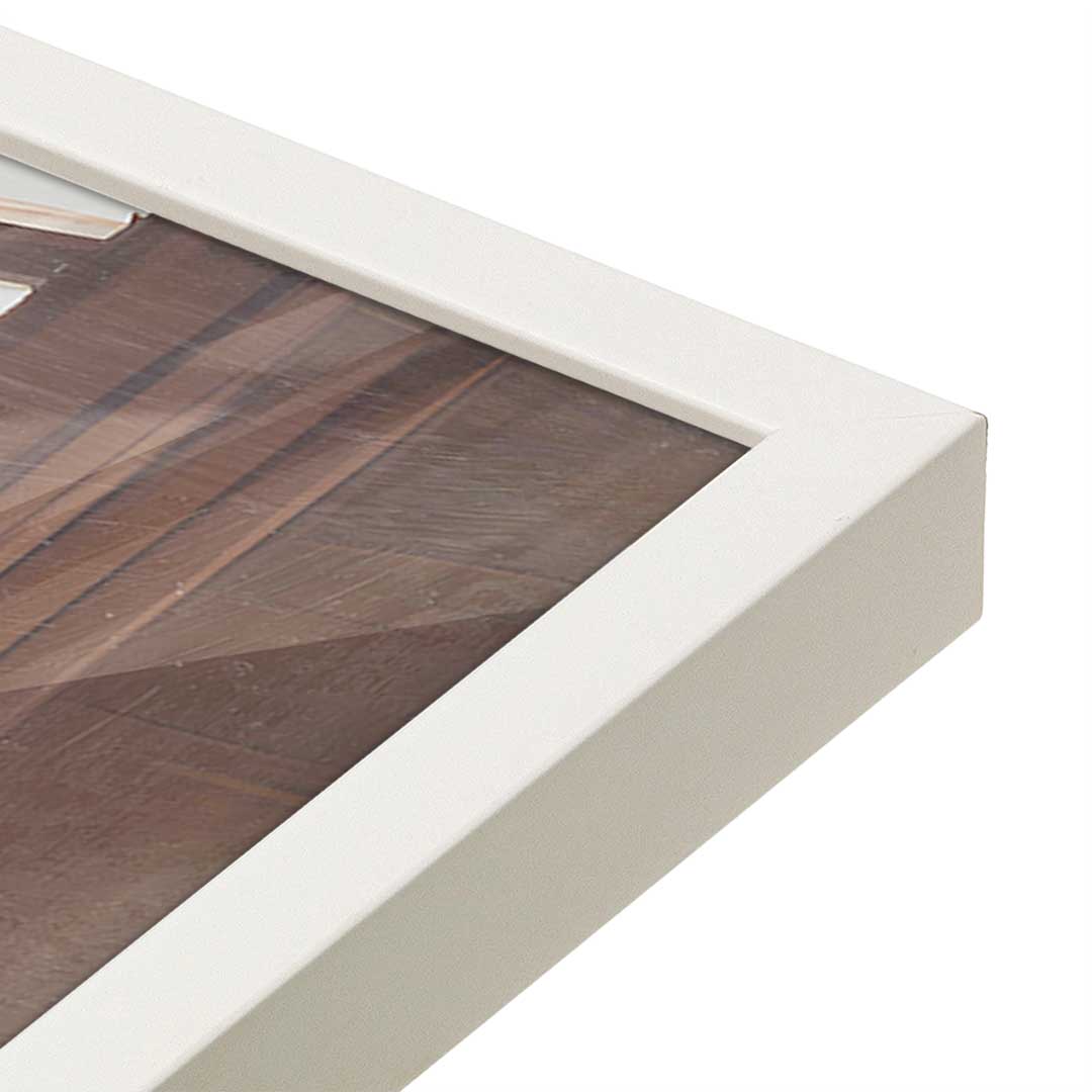 [Color:Opaque White], Picture of art in a Opaque White frame at an angle