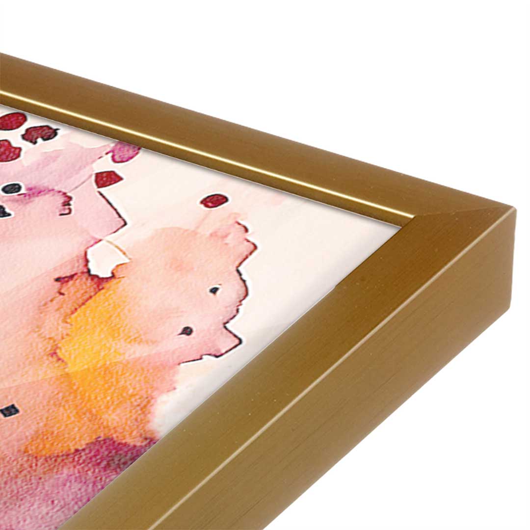 [Color:Polished Gold], Picture of art in a Polished Gold frame at an angle