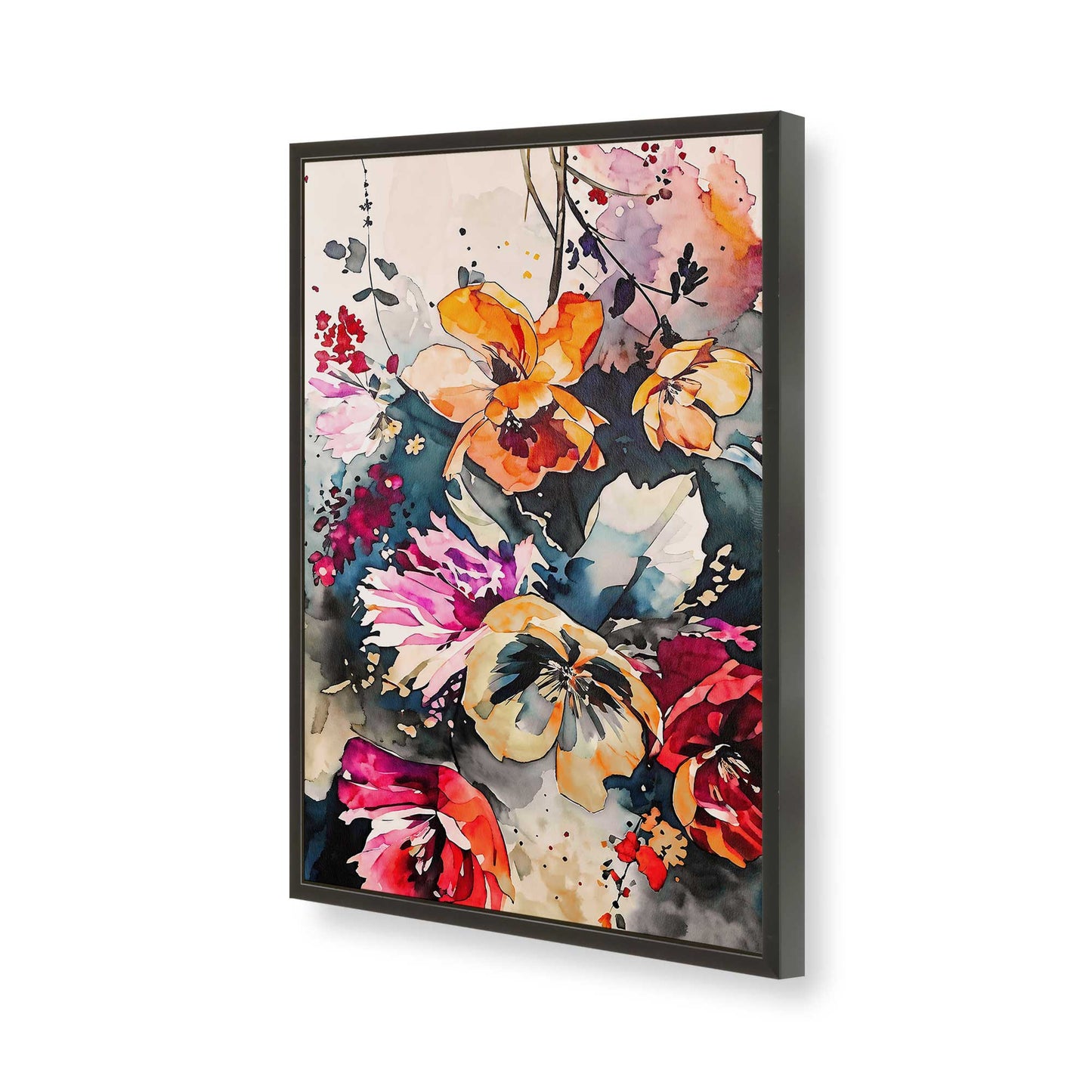 [Color:Satin Black], Picture of art in a Satin Black frame of the corner