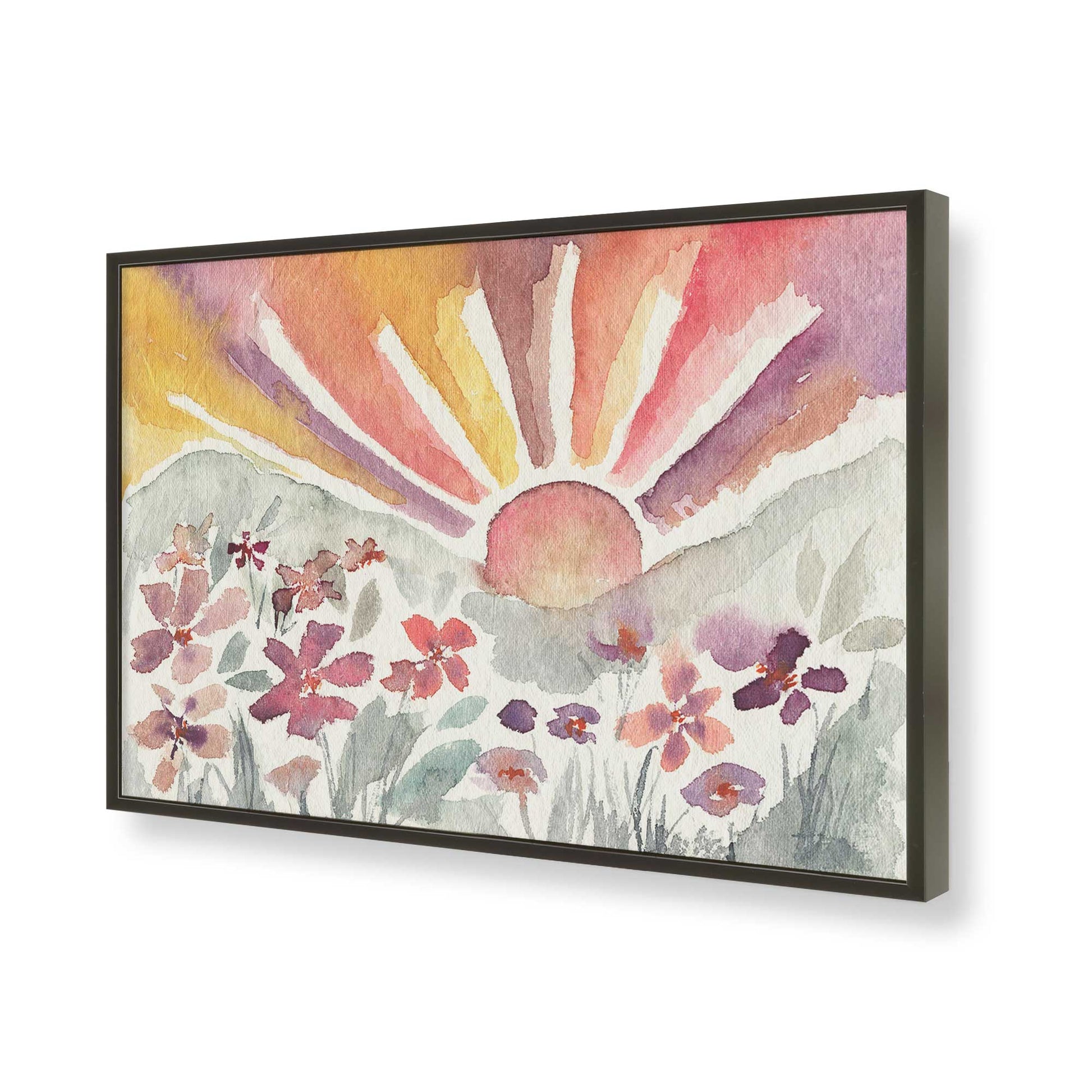 [Color:Satin Black], Picture of art in a Satin Black frame of the corner