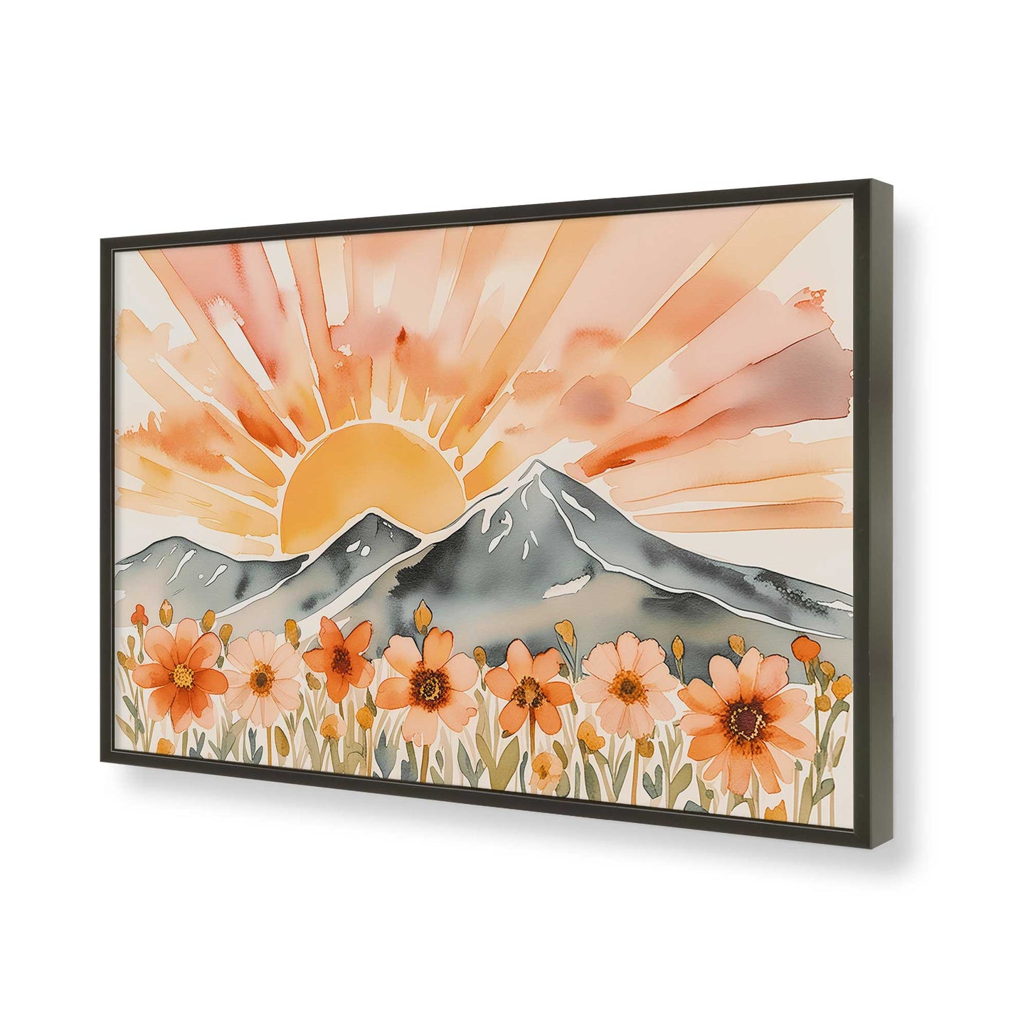 [Color:Satin Black], Picture of art in a Satin Black frame of the corner