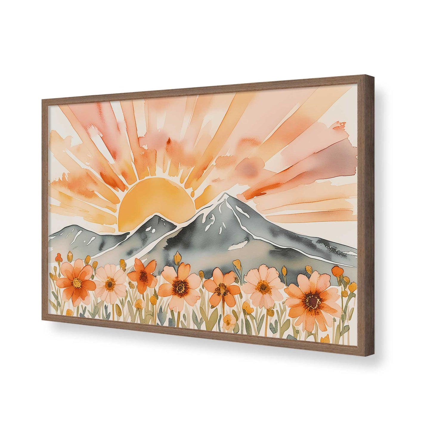 [Color:Walnut], Picture of art in a Walnut frame of the corner