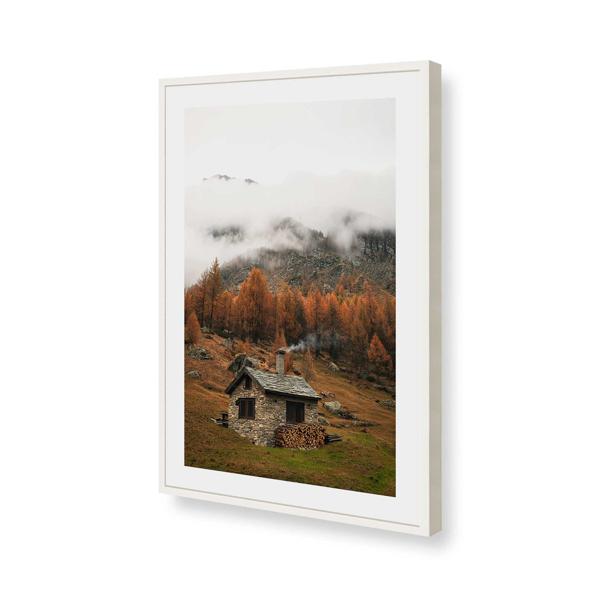 [Color:Opaque White], Picture of art in a Opaque White frame of the corner