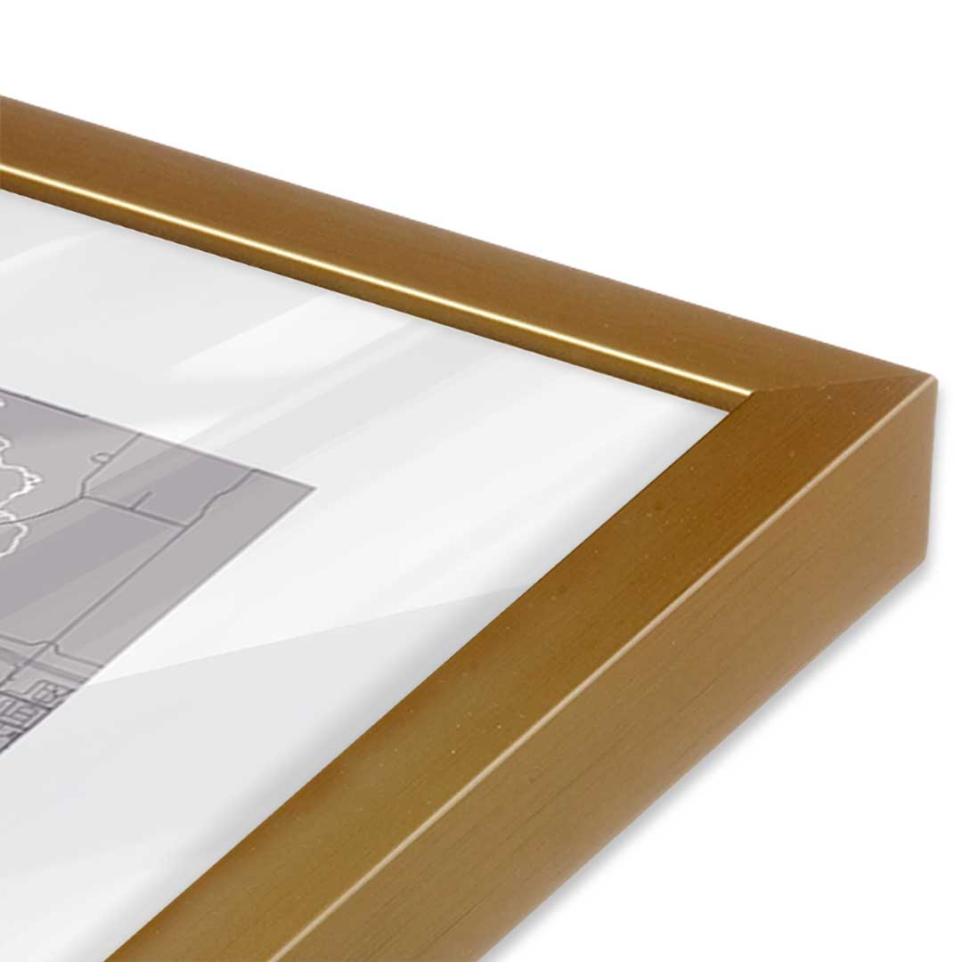 [Color:Polished Gold], Picture of art in a Polished Gold frame at an angle