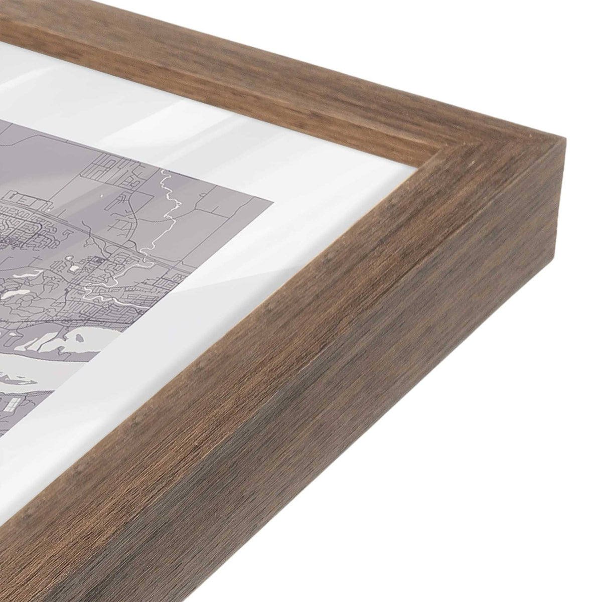 [Color:Walnut], Picture of art in a Walnut frame at an angle
