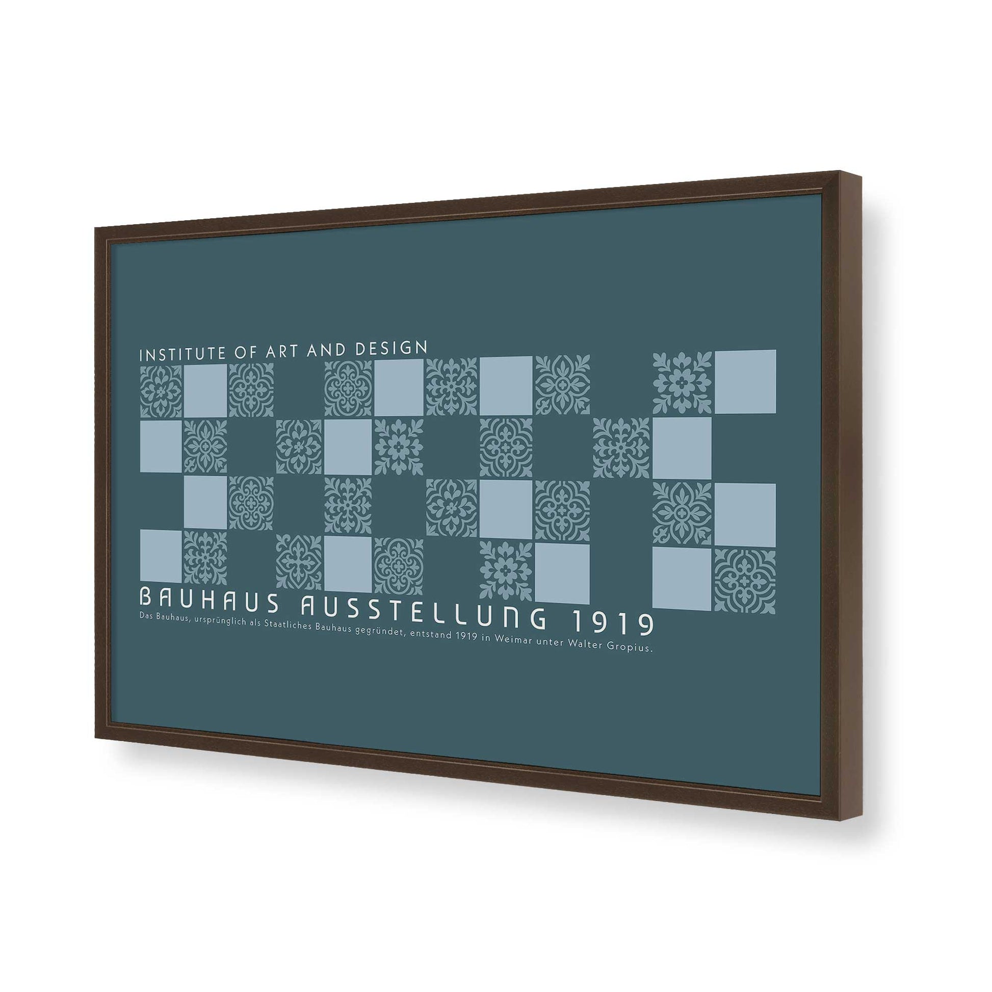 [Color:Brown], Picture of art in a Brown frame of the corner