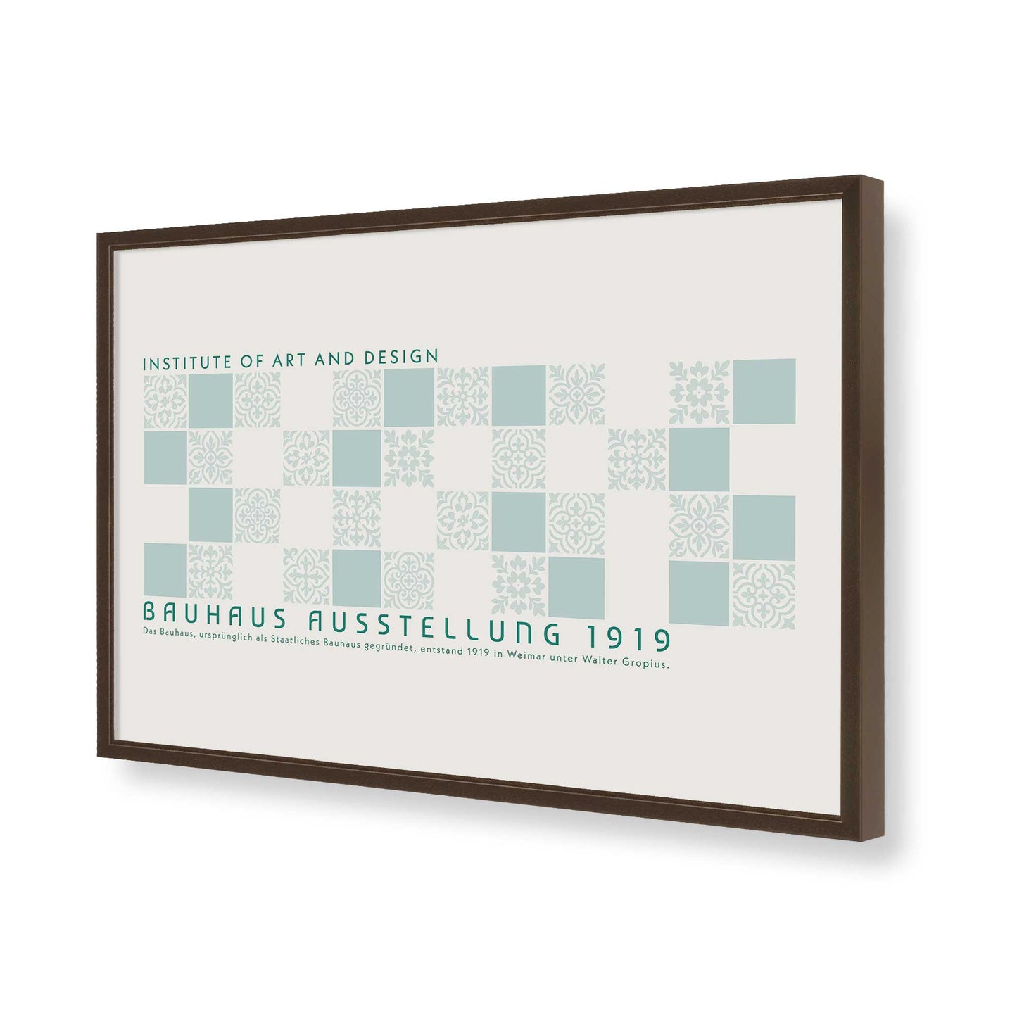 [Color:Brown], Picture of art in a Brown frame of the corner
