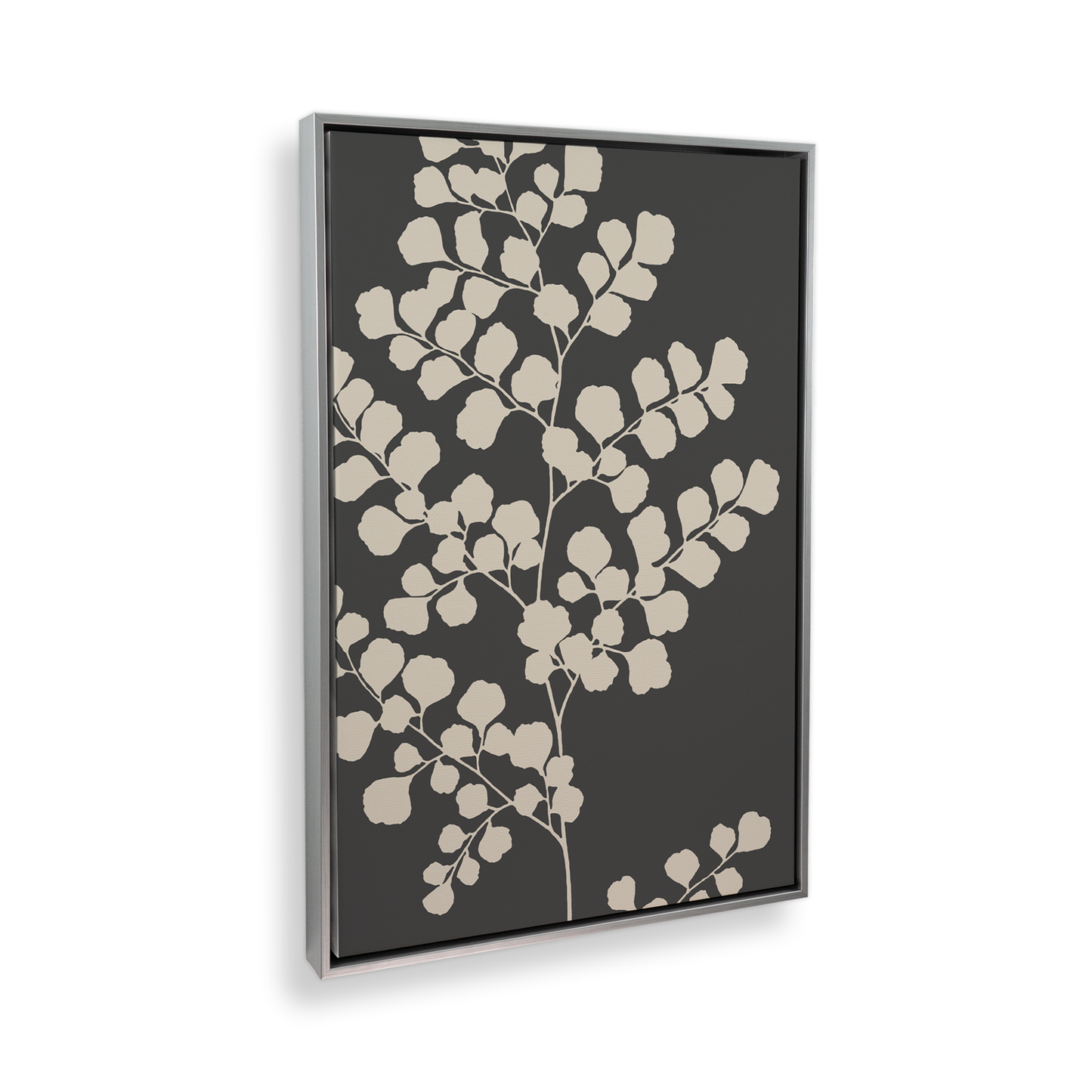 [color:Polished Chrome], Picture of art in a black frame at angle