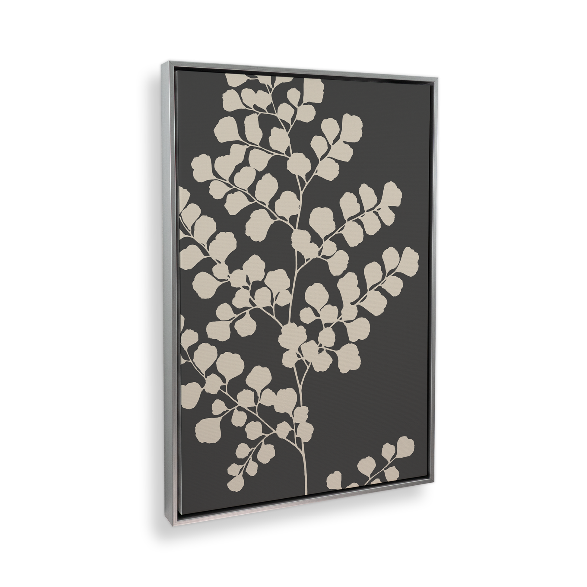 [color:Polished Chrome], Picture of art in a black frame at angle