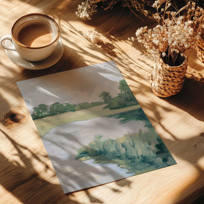 Calm River Morning II Art Print