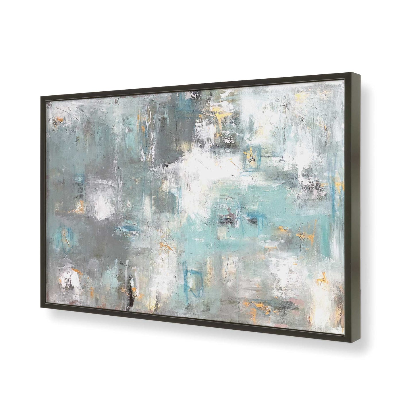 [Color:Satin Black], Picture of art in a Satin Black frame of the corner
