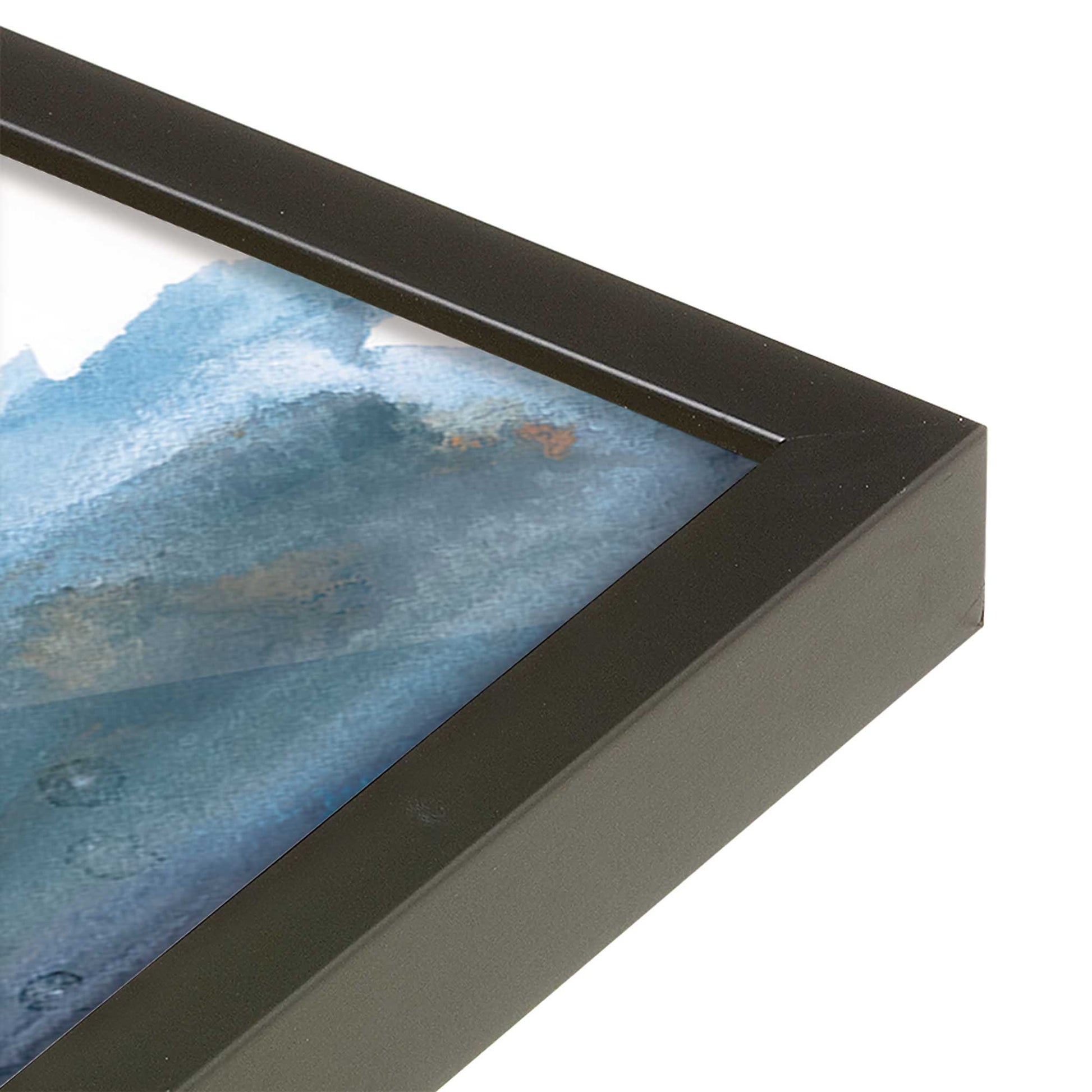 [Color:Satin Black], Picture of art in a Satin Black frame at an angle