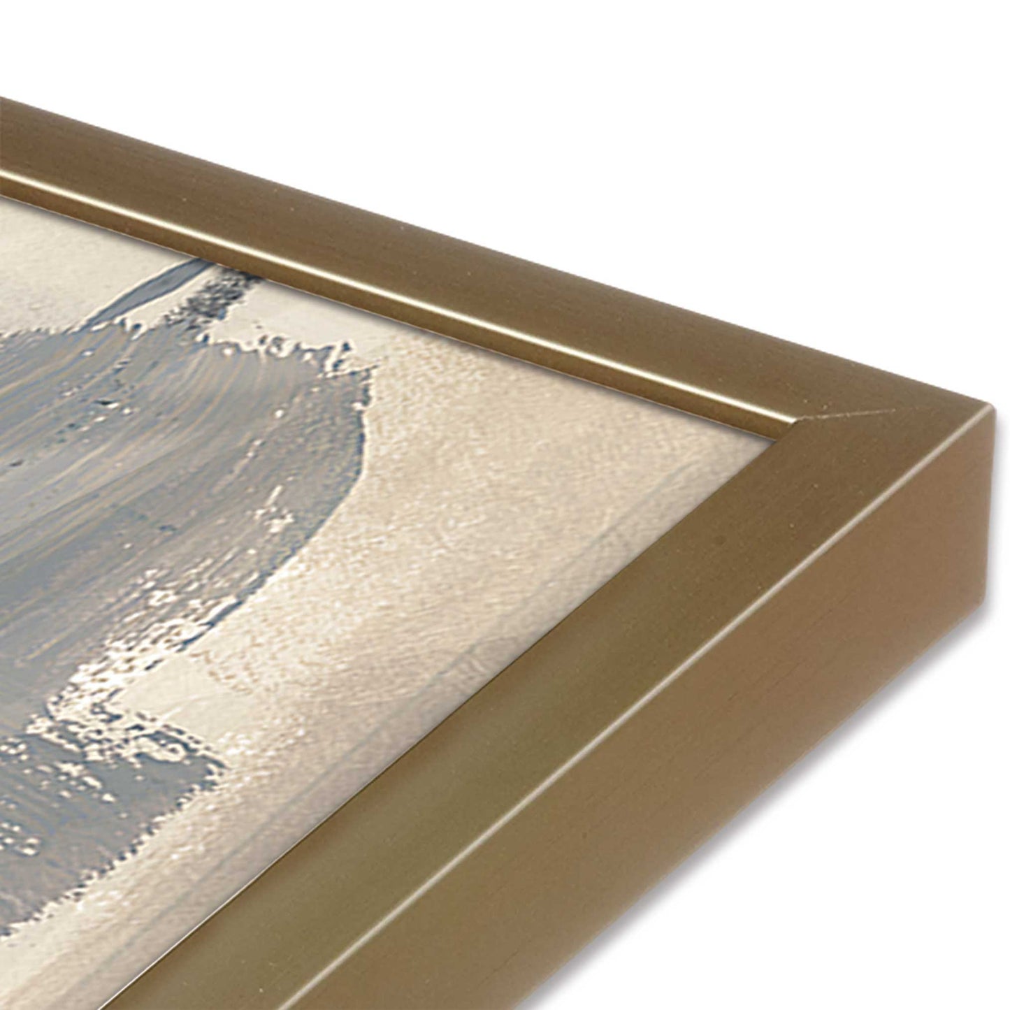 [Color:Brushed Gold], Picture of art in a Brushed Gold frame at an angle